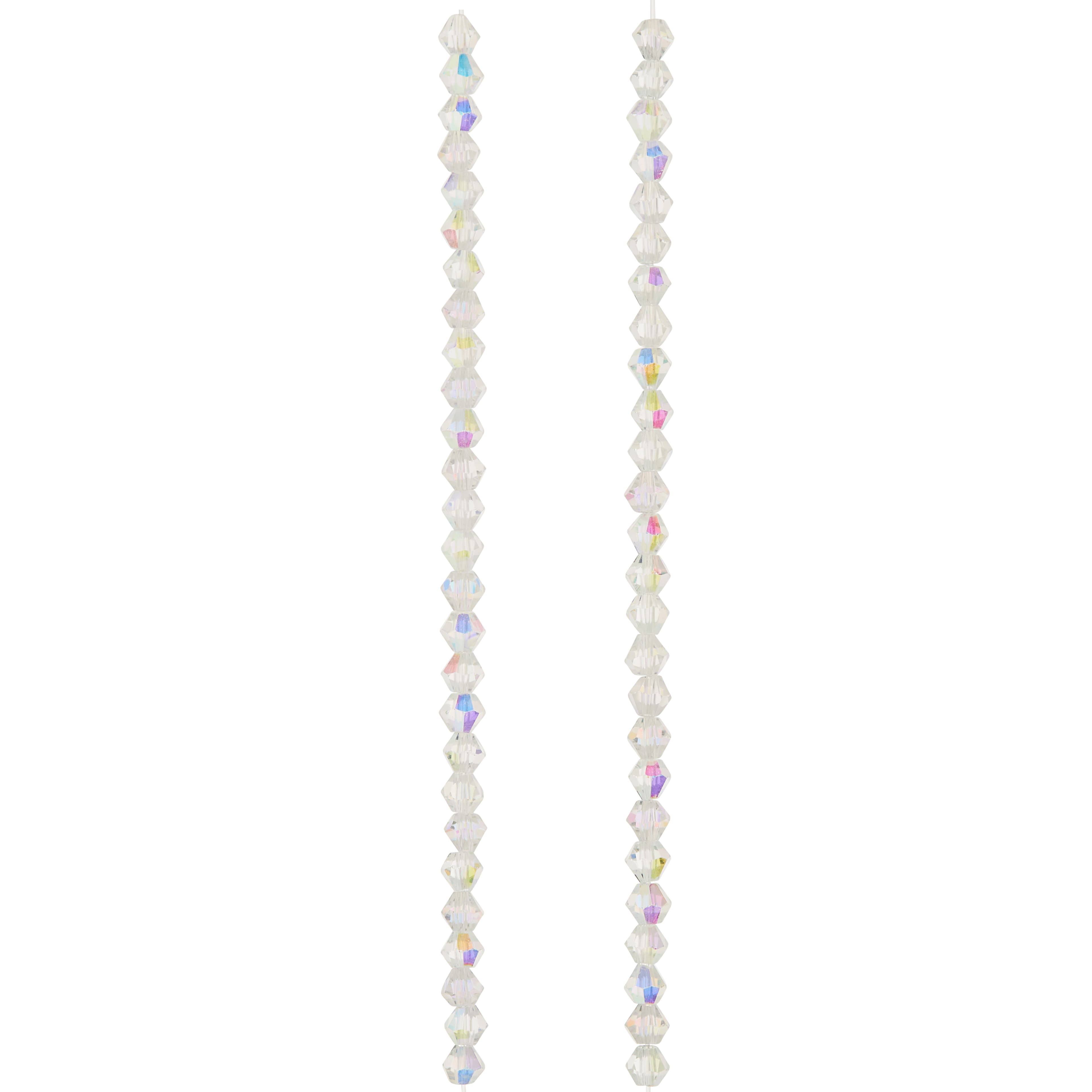 12 Pack: Crystal Faceted Glass Bicone Beads, 4mm by Bead Landing™