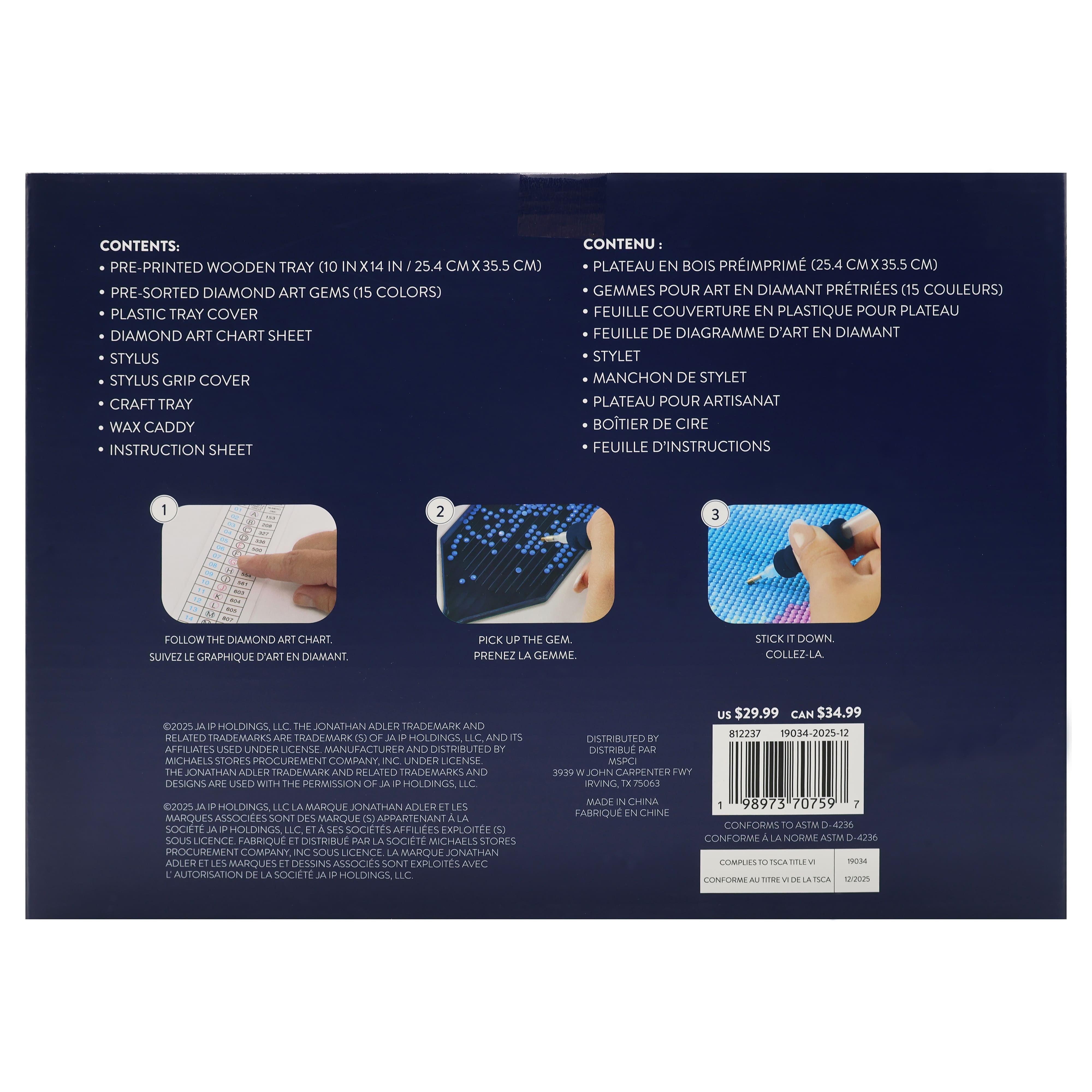 Jonathan Adler x Michaels 10" x 14" Greyhound Dog Pair Diamond Art Tray Kit