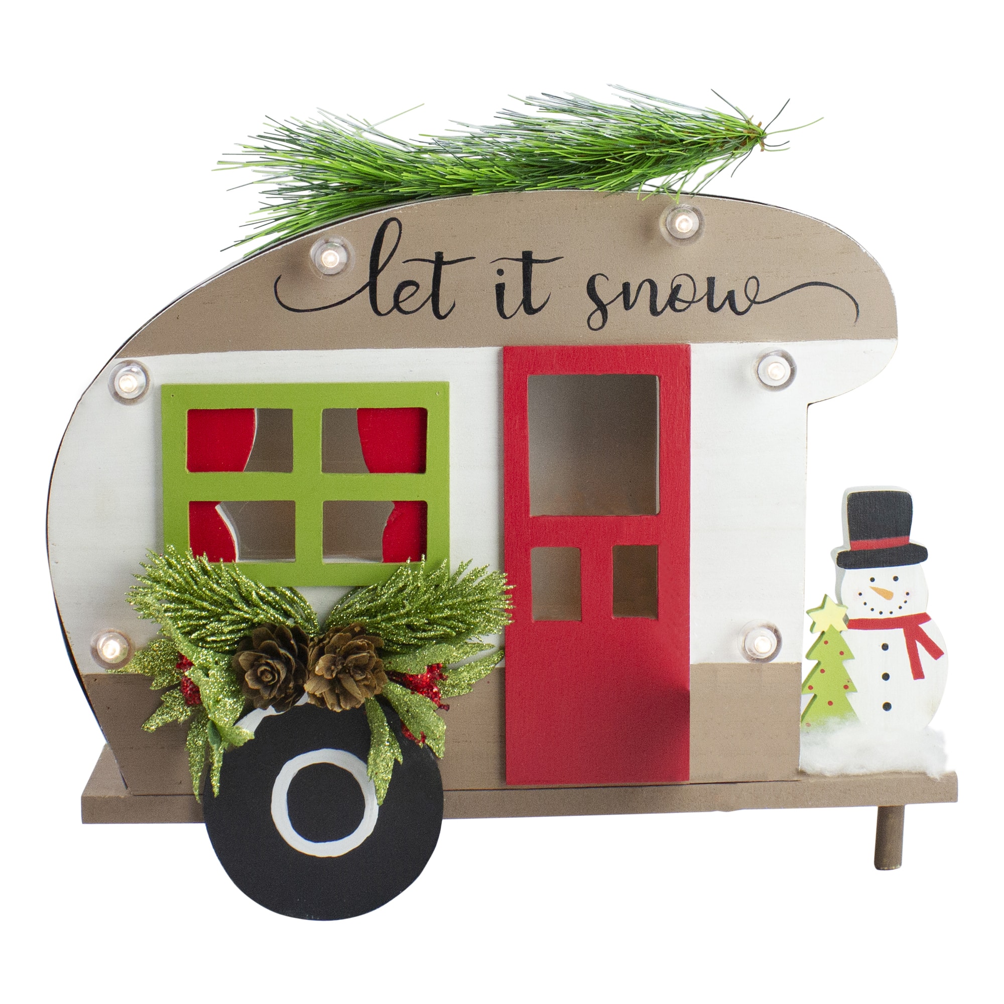 12" Let It Snow RV Christmas Tabletop Decoration