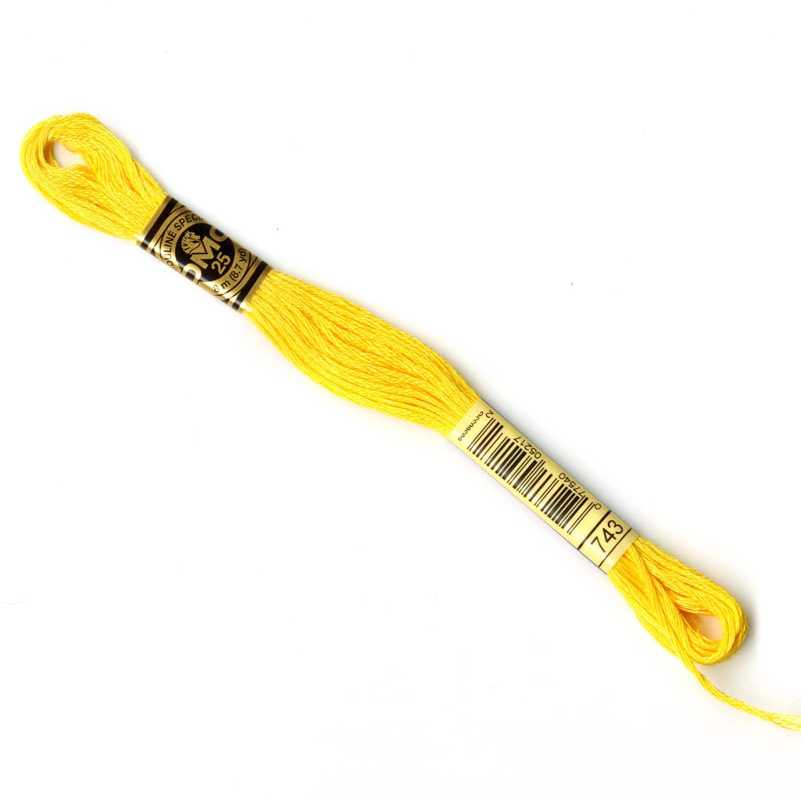 DMC® 6 Strand Embroidery Floss, Yellow, Color: 743 MD Yellow