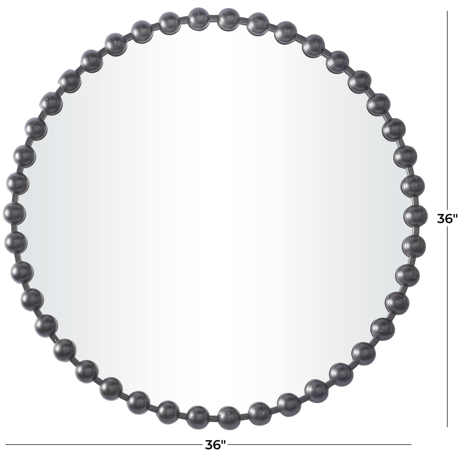 CosmoLiving by Cosmopolitan Dark Gray Metal Orb Framed Wall Mirror 36" x 2" x 36"
