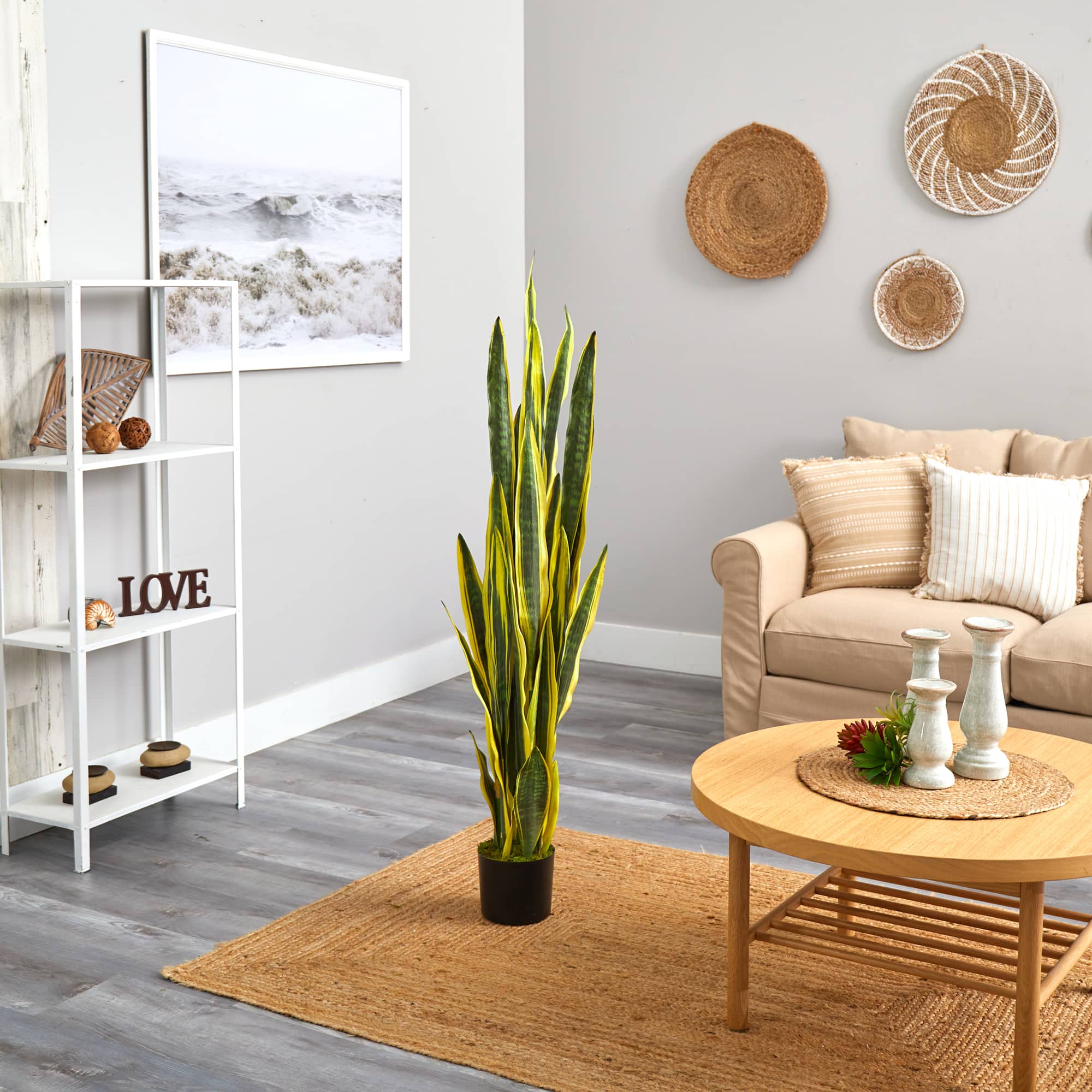 4.8ft. Potted Artificial Snake Plant