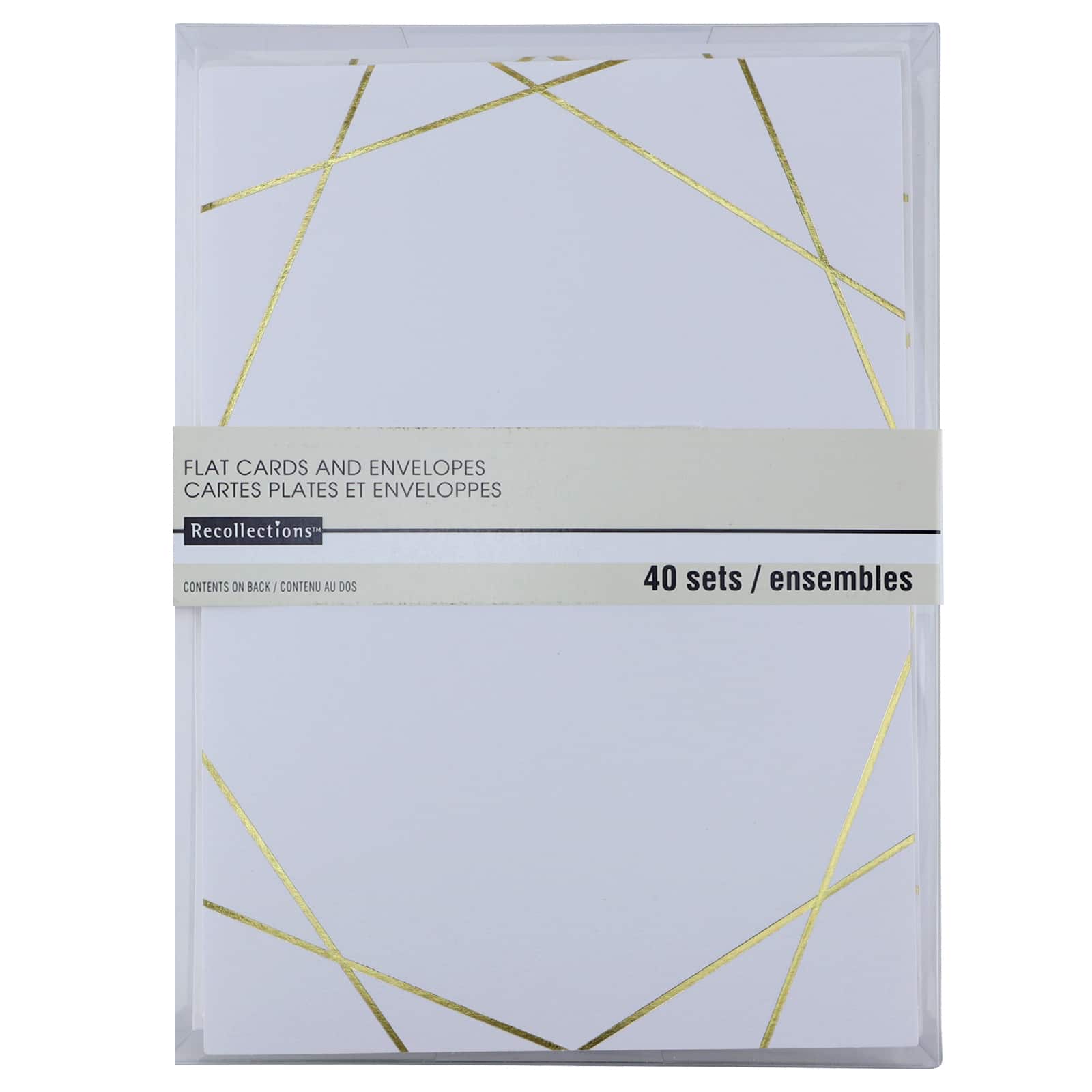 White & Gold Foil Flat Cards & Envelopes by Recollections™, 5" x 7"