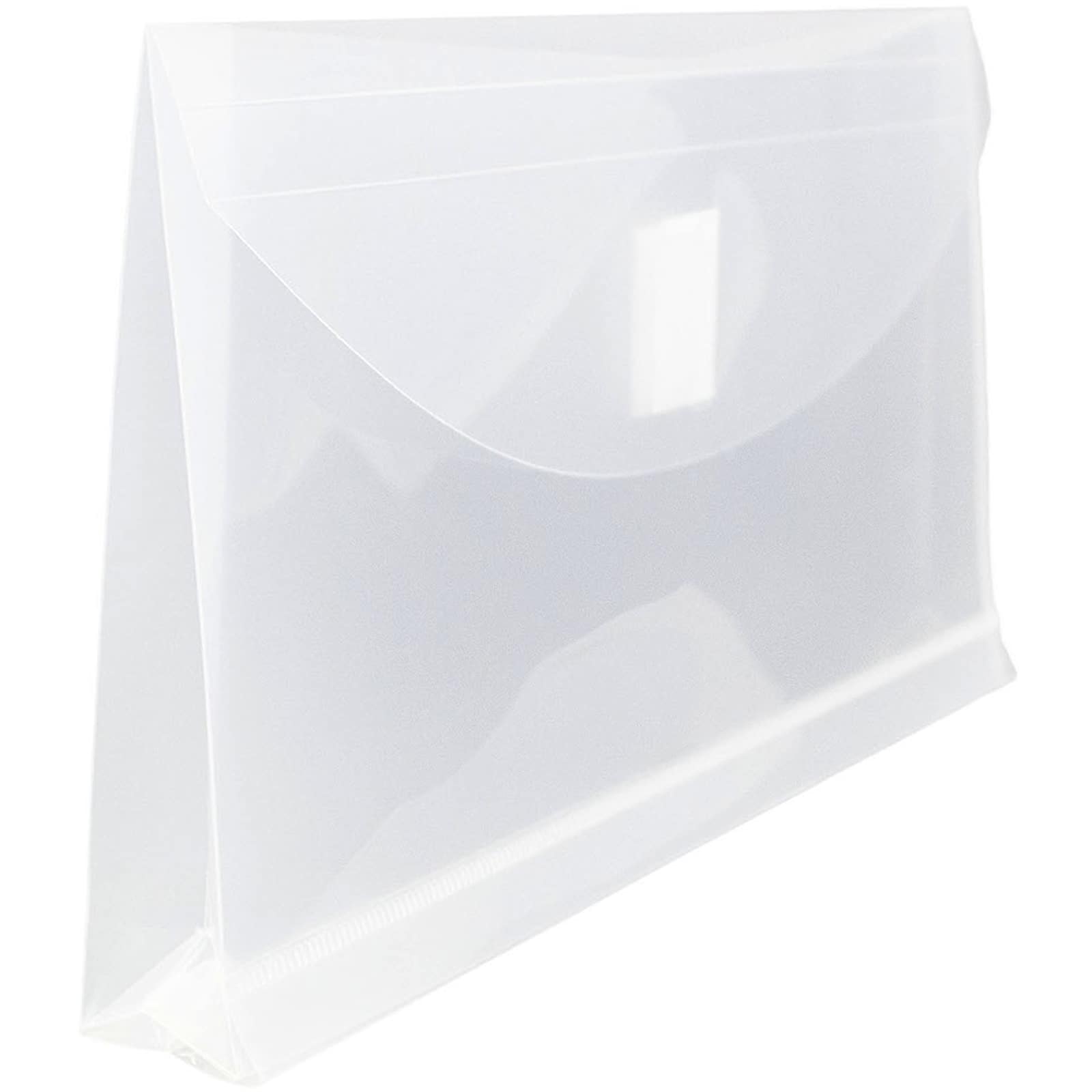 JAM Paper 5.25" x 10" Plastic #10 Hook & Loop Envelopes with 1" Expansion, 24ct.