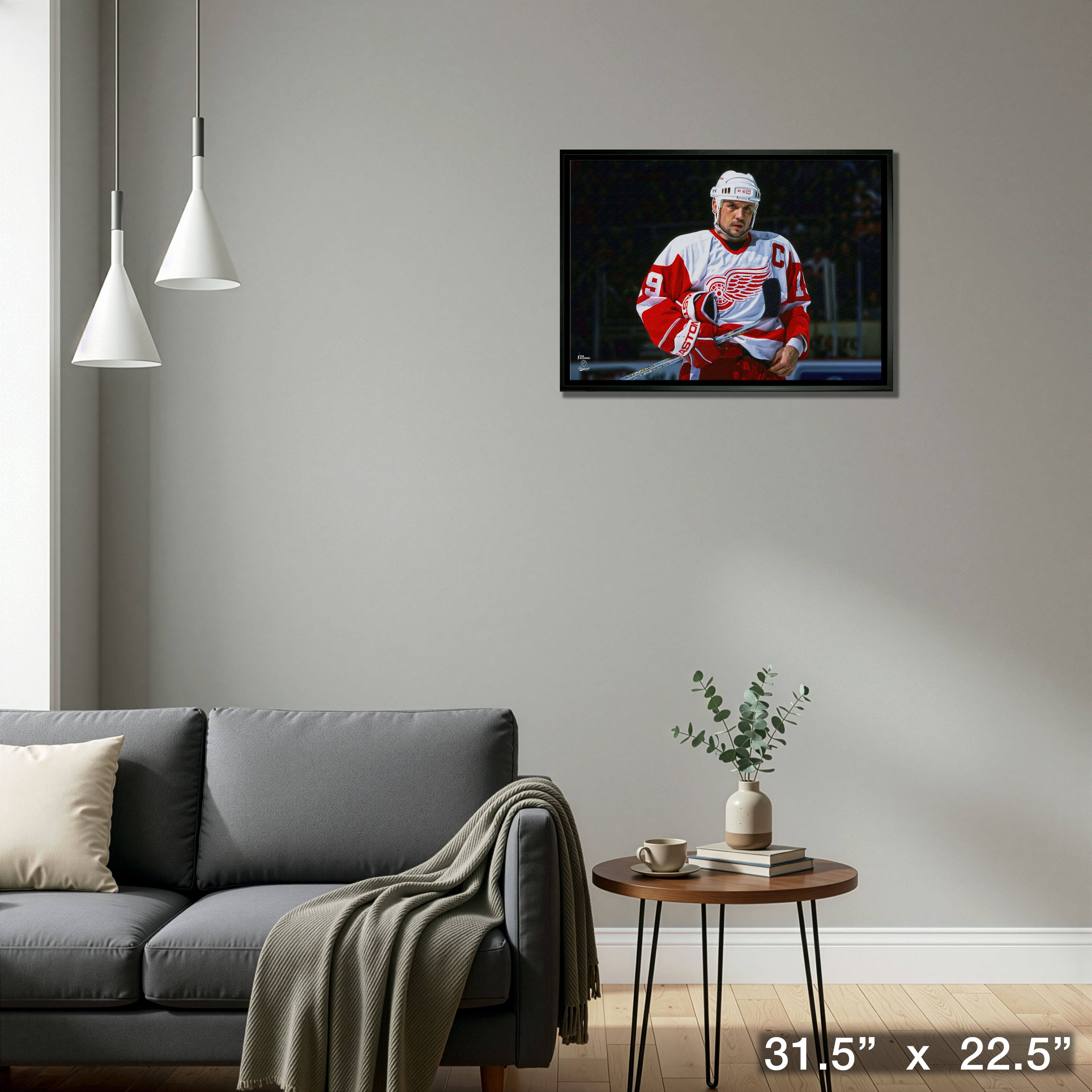 Steve Yzerman 20" x 29" Framed Canvas Red Wings-H 31.5" x 22.5"