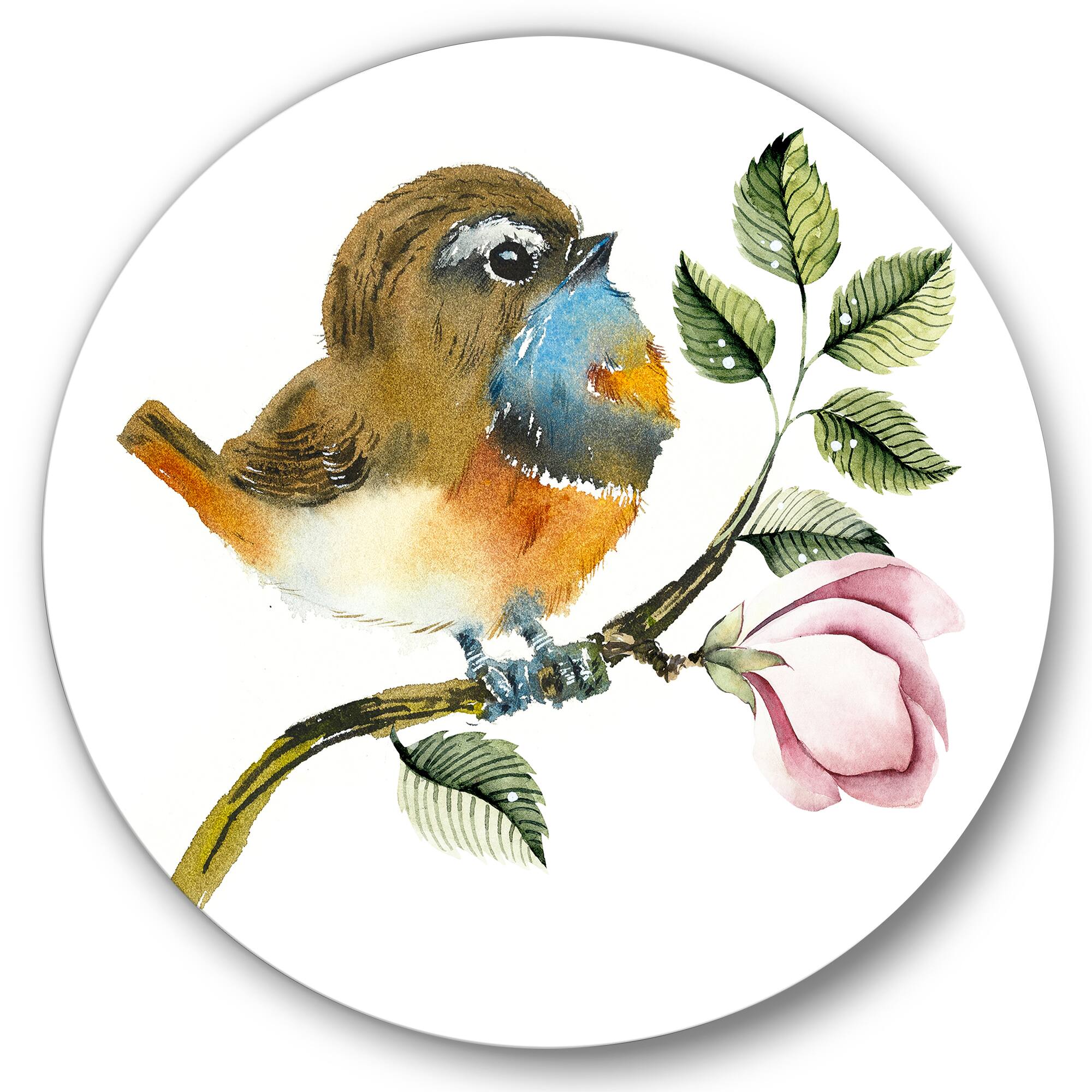 Designart - Bluethroat Bird On A Branch