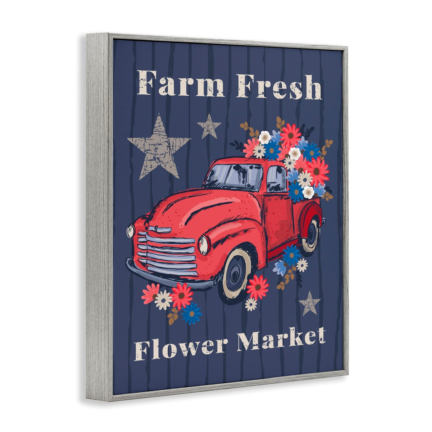 Stupell Industries Farm Fresh Patriotic Market Framed Giclee Art
