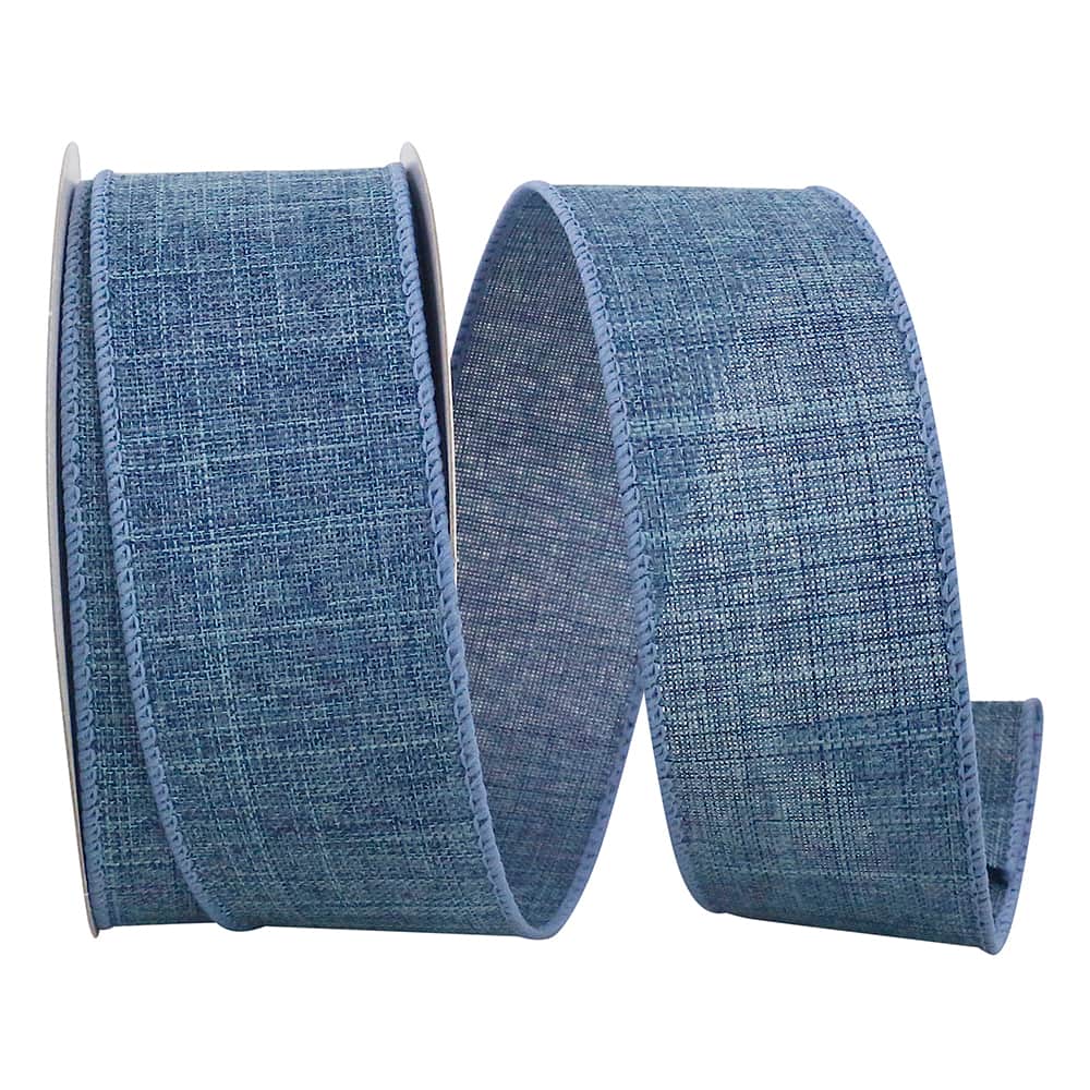 Reliant 1.5" x 10yd. Denim Solid Wired Ribbon