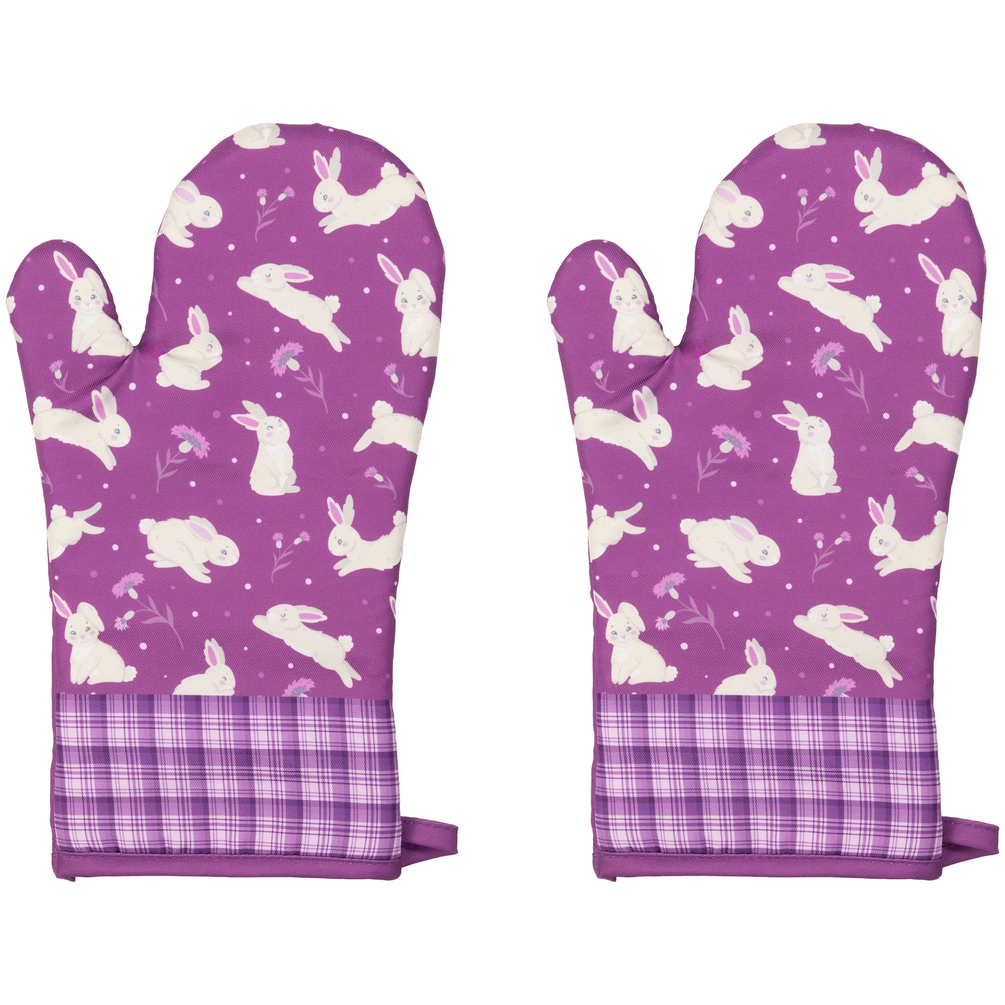 Purple Floral Easter Bunny Oven Mitts, 2ct. | Michaels