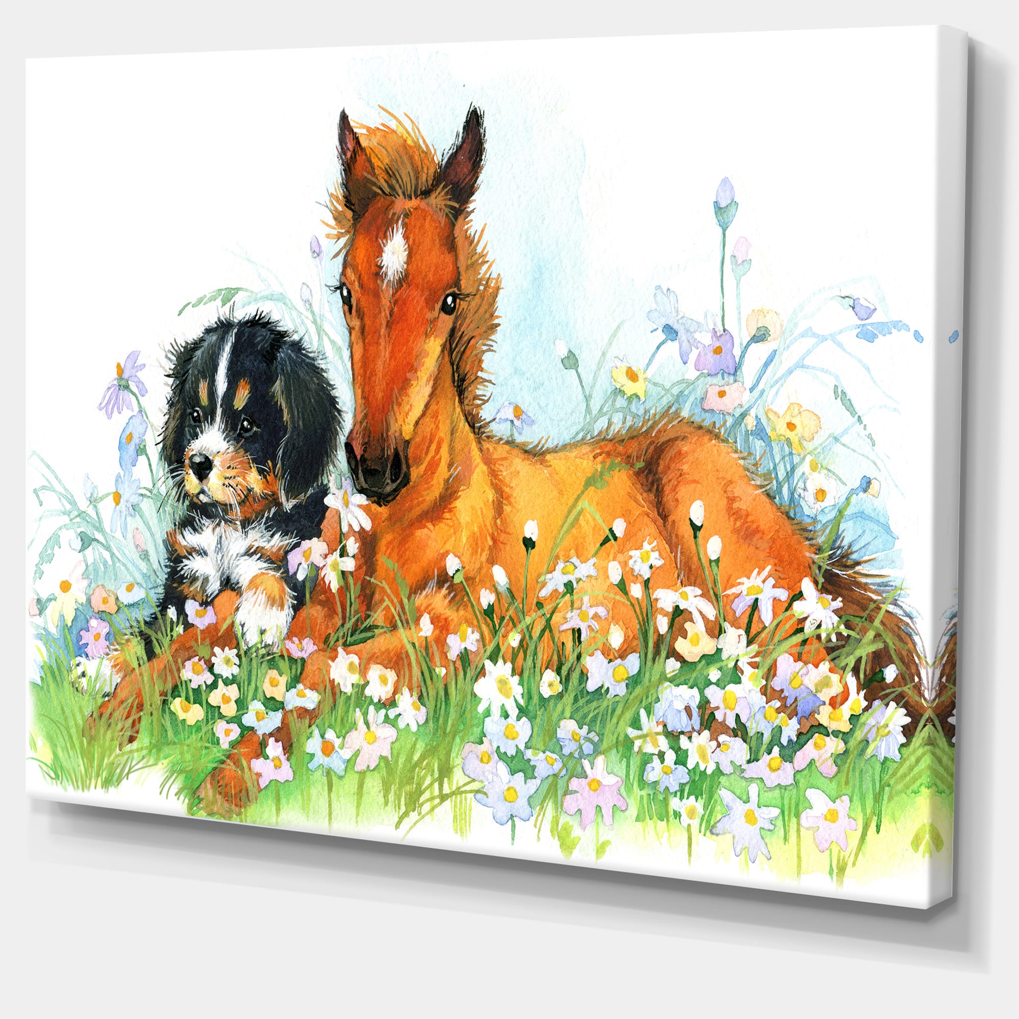 Designart - Relaxing Brown Cute Horse
