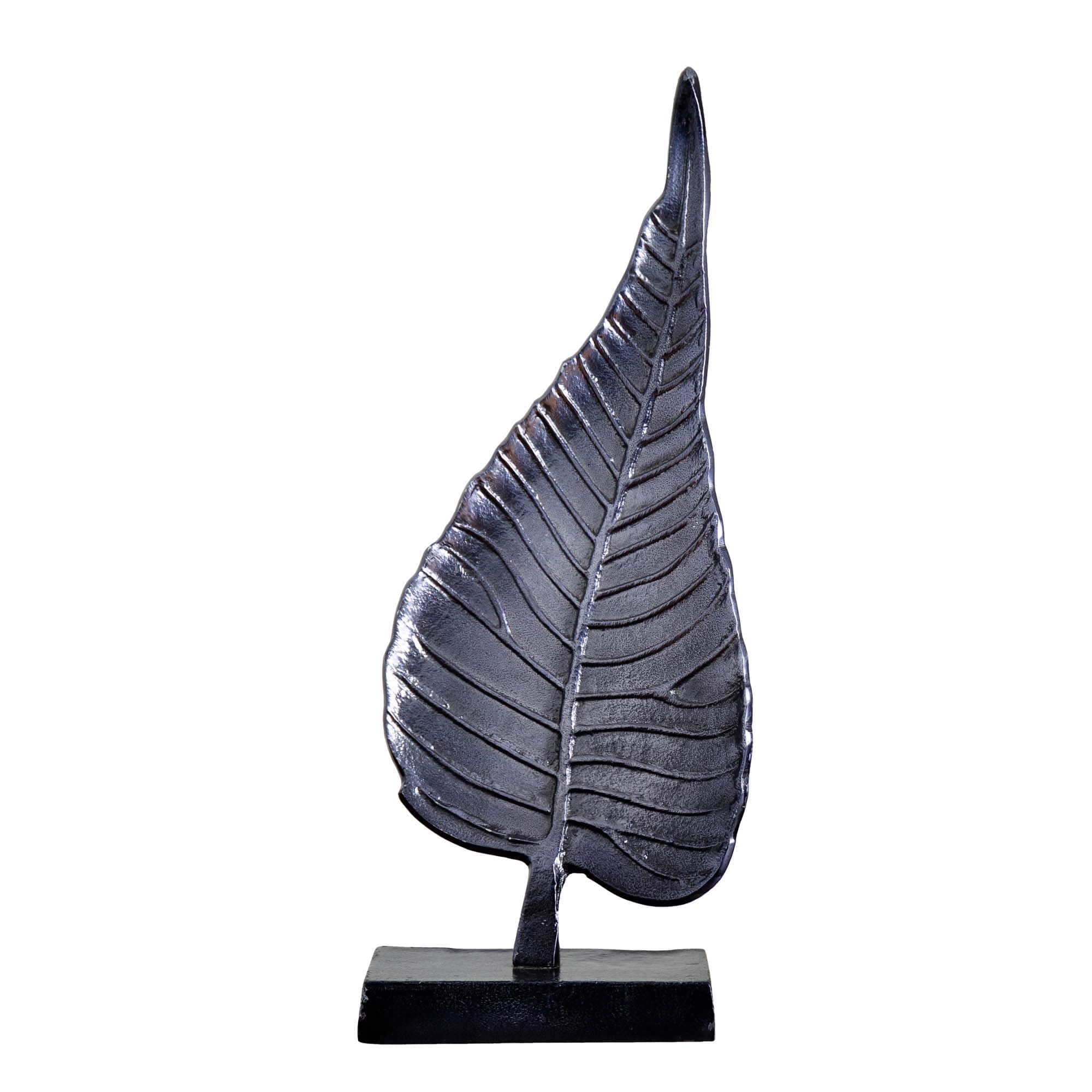 17" Aluminum Bodhi Leaf Sculpture Decorative Accent