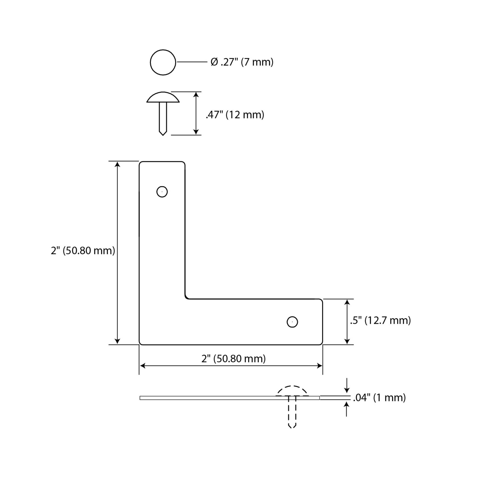 Dritz Home Brass Smooth Campaign Hardware Corners