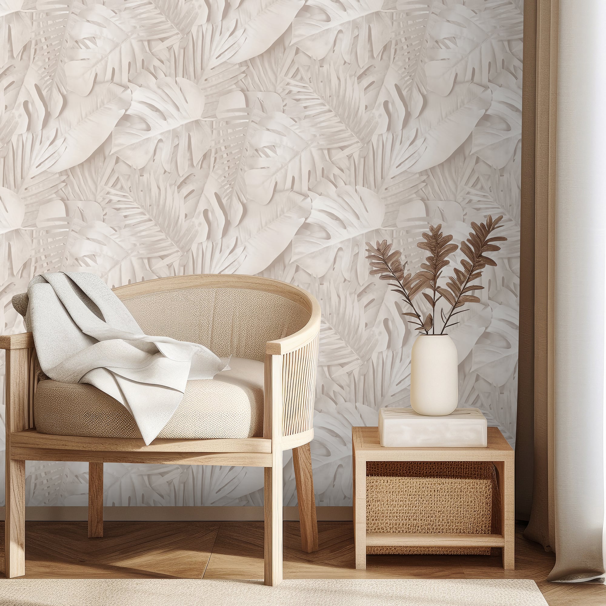 Designs Direct Large Photoreal Tropical Leaves Wallpaper