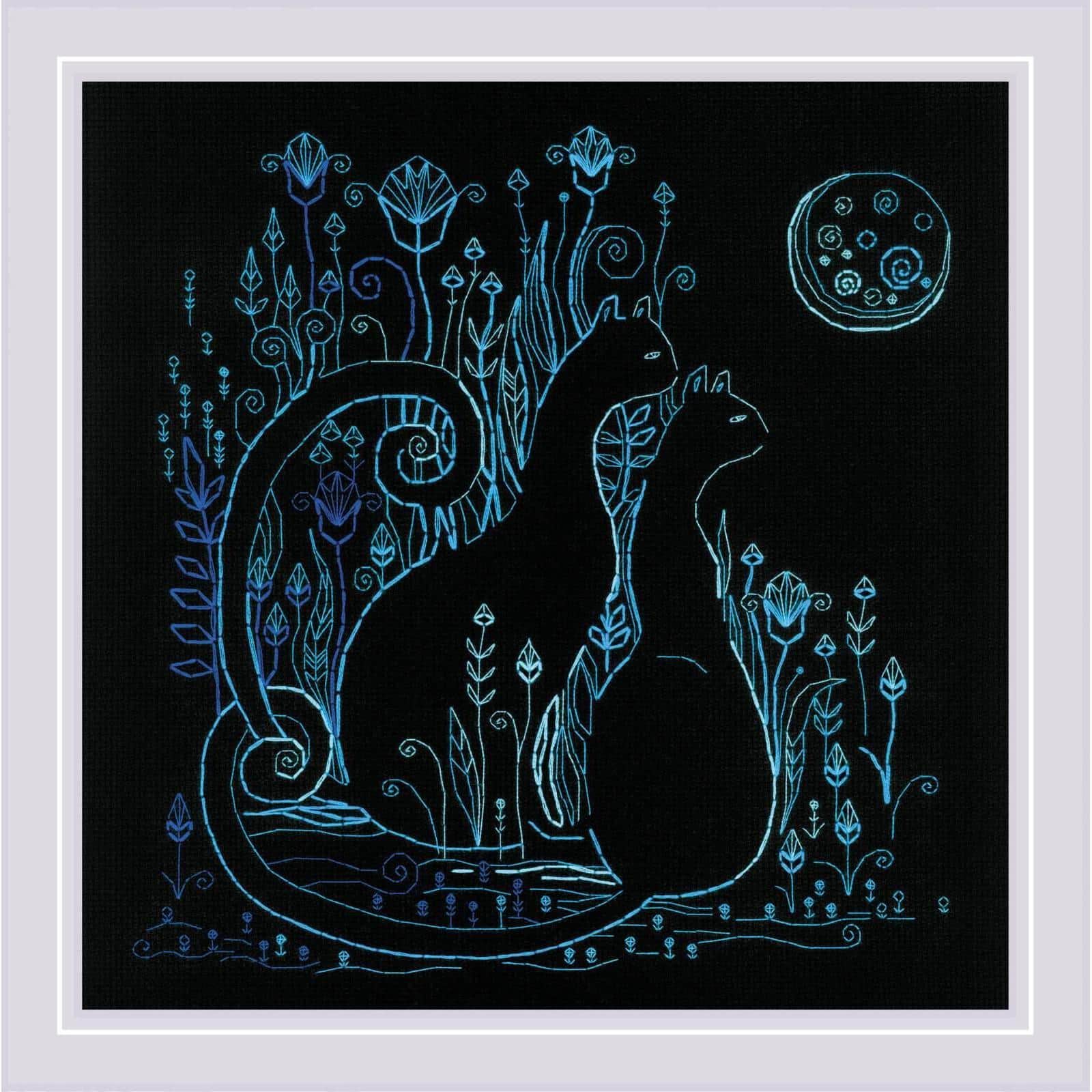 RIOLIS Cats Moonlight Counted Cross Stitch Kit 