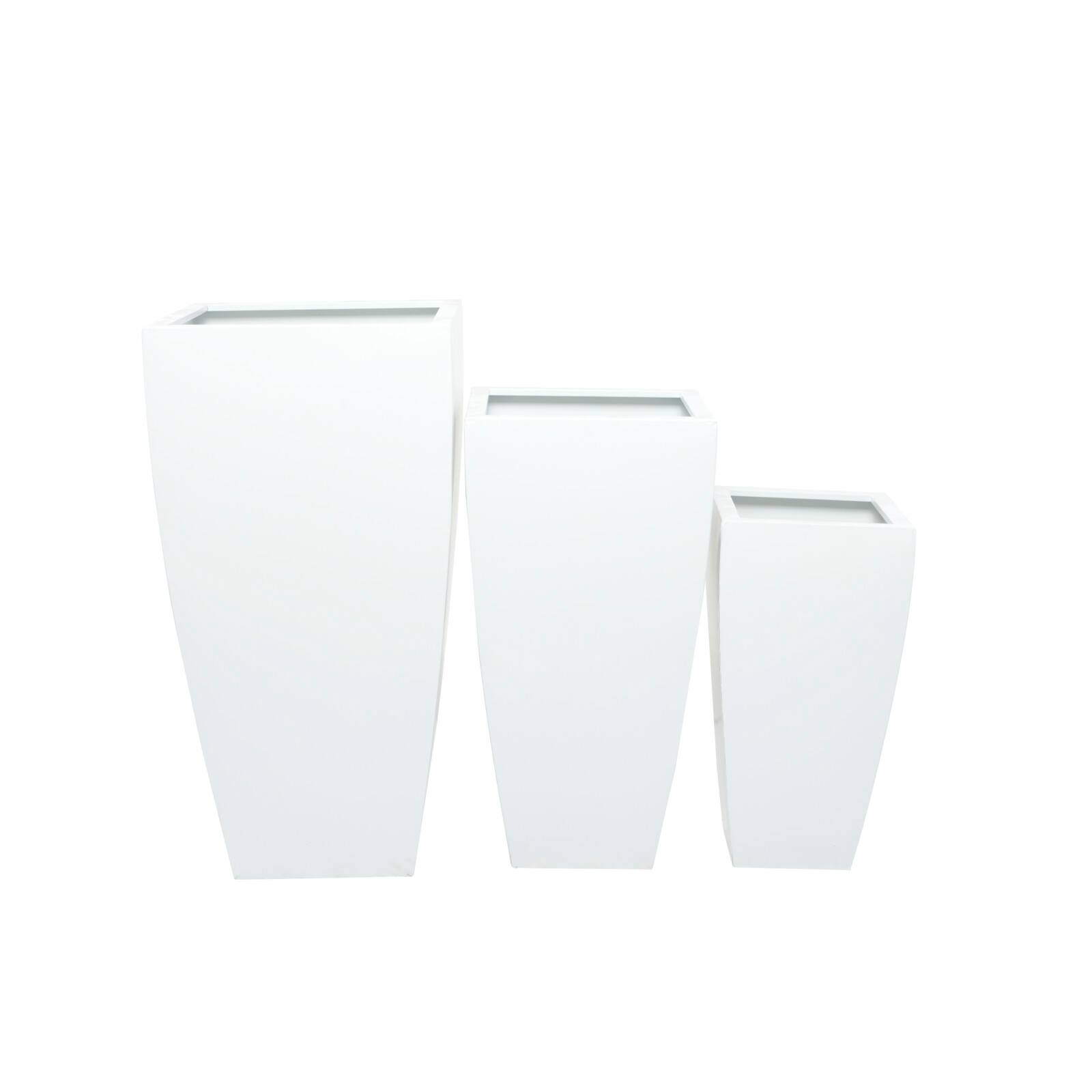 White Modern Planter, Set of 3" 30", 25", 20"