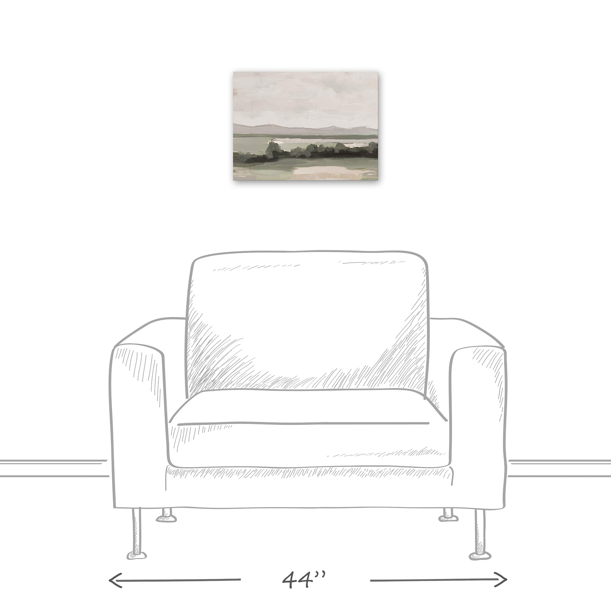 Soft Greige Landscape Canvas Wall Art