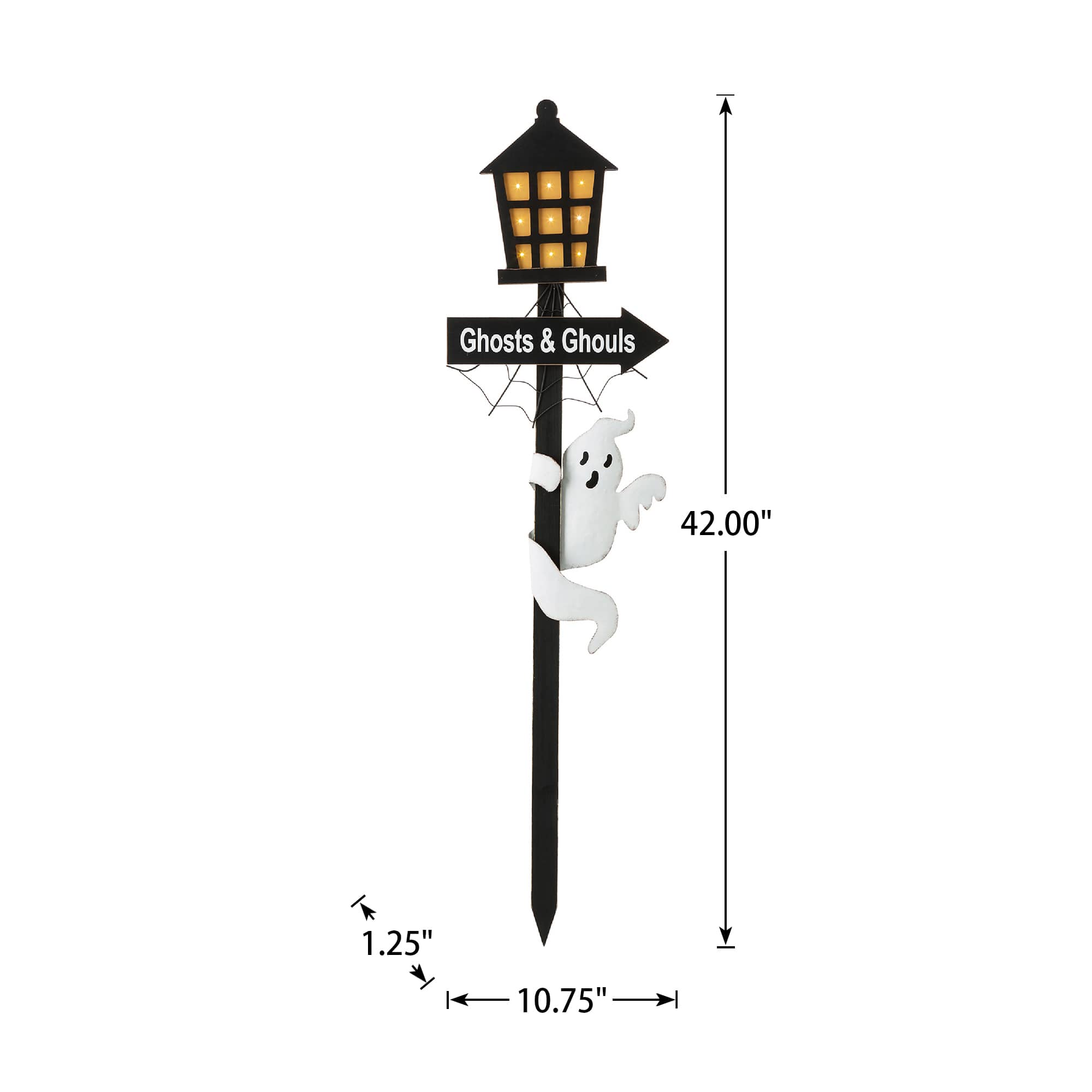 Glitzhome® 42" Lighted Halloween Haunted House Yard Stake with Timer