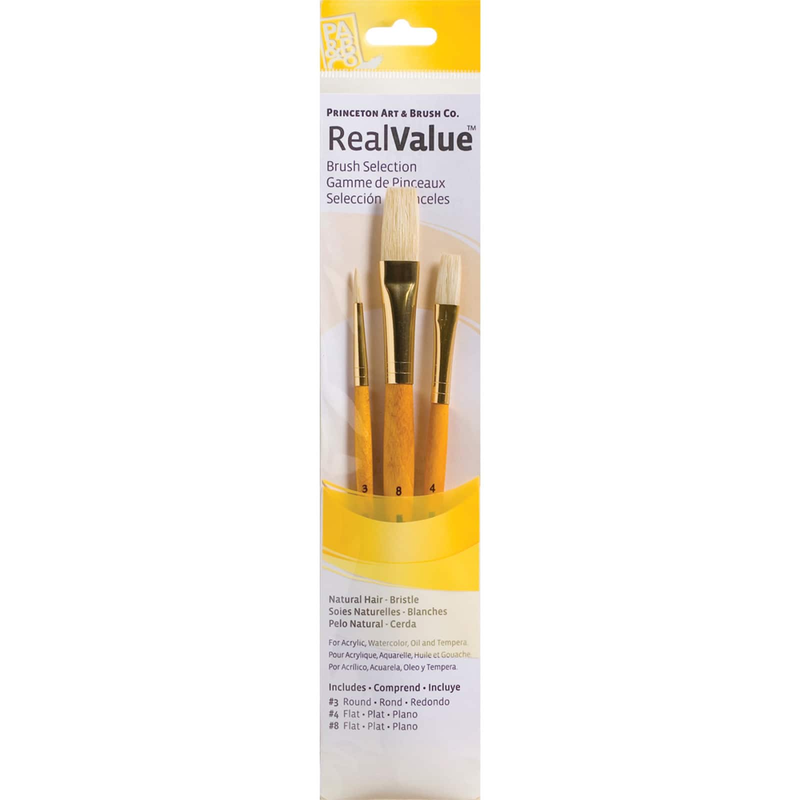 Princeton™ RealValue™ Natural Hair Bristle 3 Piece Brush Set