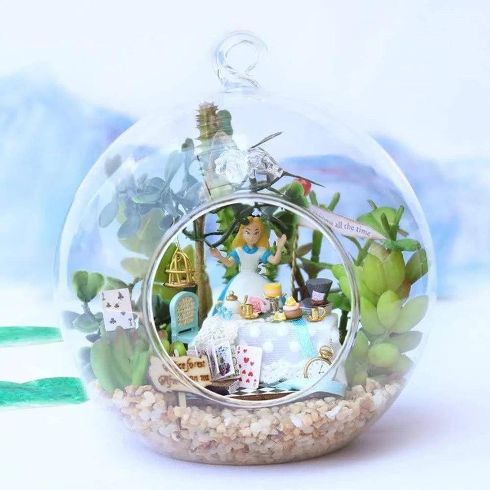 Wizardi Miniature Roombox Alice Forest Afternoon Tea Dollhouse Kit