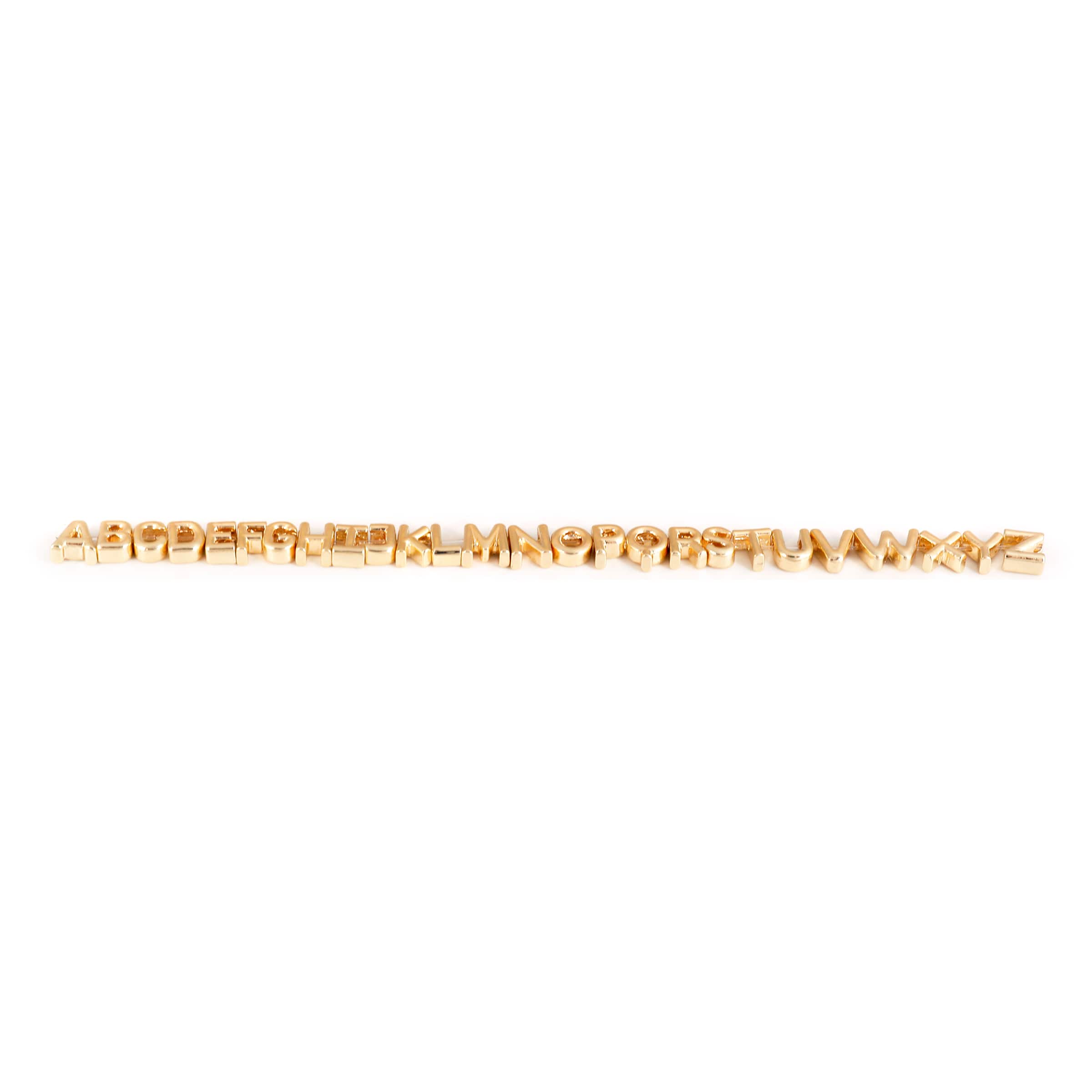 7.5mm Gold Metal Alphabet Beads, 26ct. by Bead Landing™