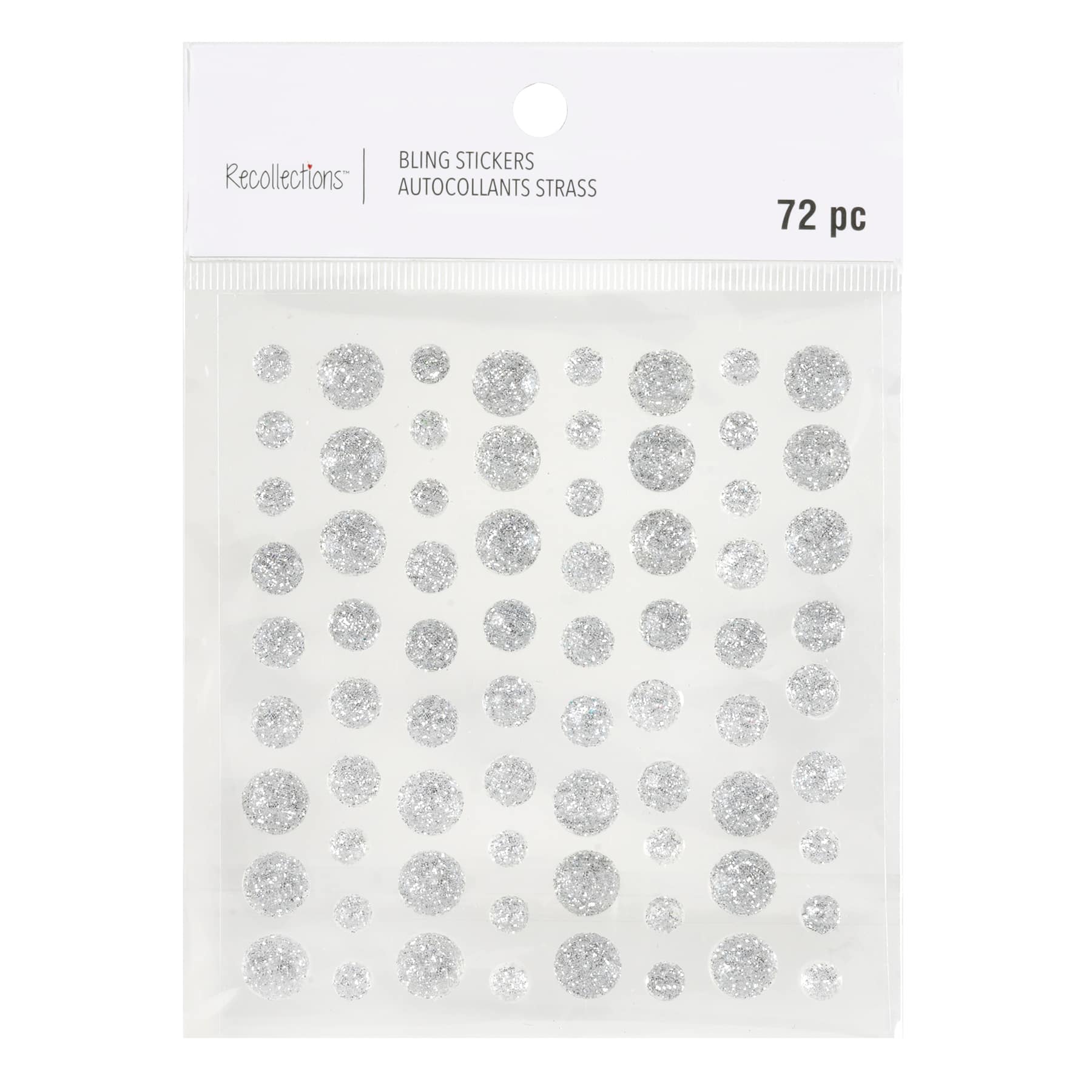 12 Packs: 72 ct. (864 total) Glitter Rhinestone Stickers by Recollections™