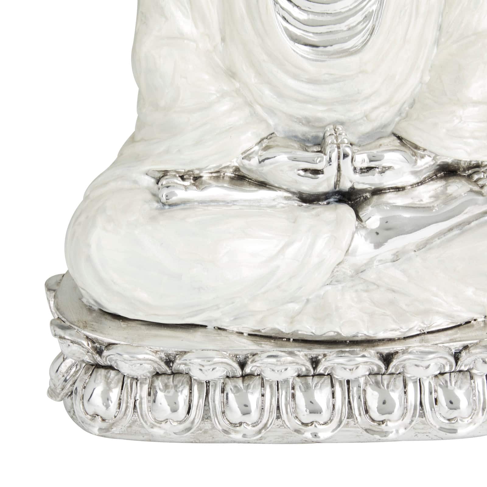 Silver Polystone Eclectic Sculpture, 16" x 12" x 9"