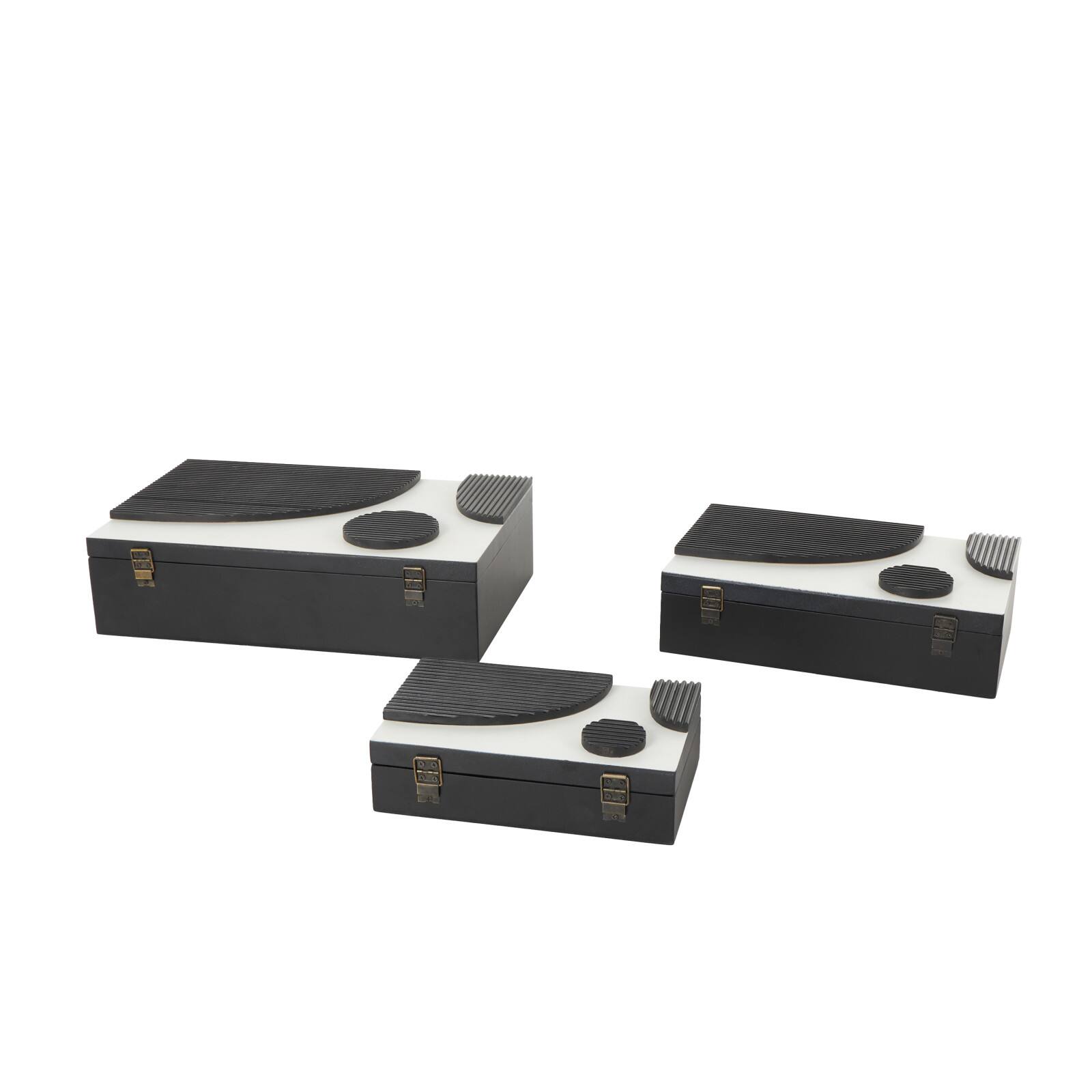 Black Wood Handmade Decorative Box Set