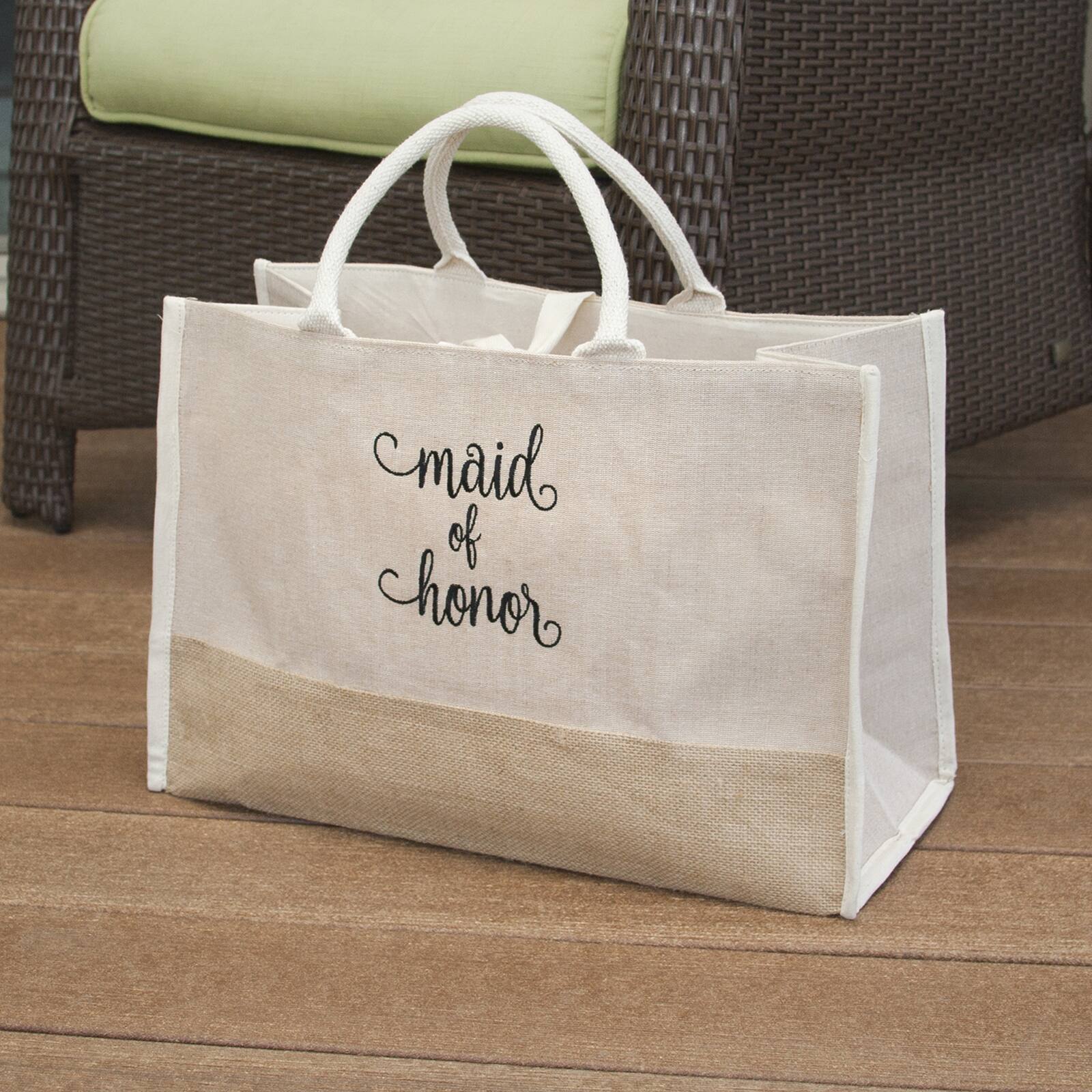 Hortense B. Hewitt Co. Maid of Honor Natural Jute Tote Bag   