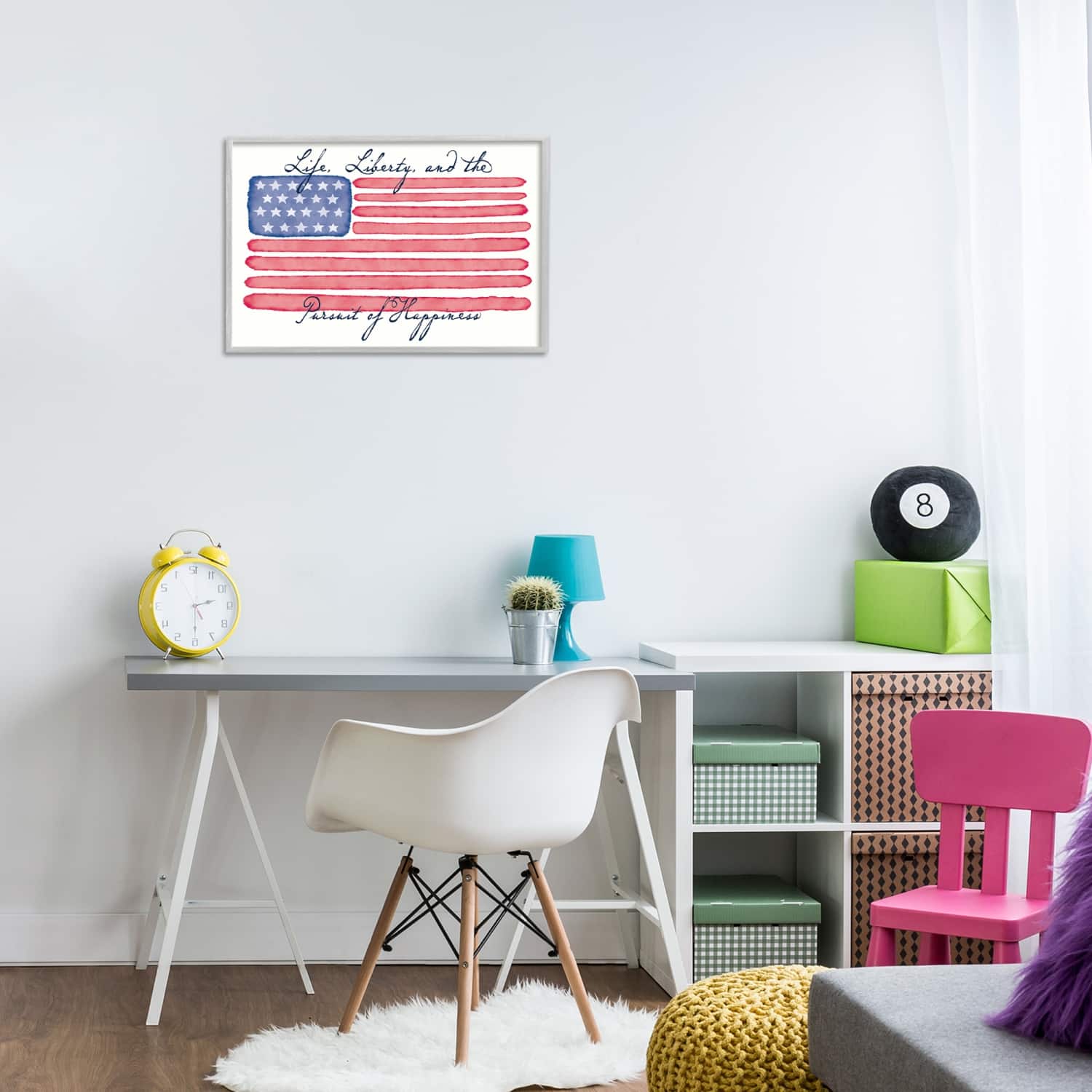 Stupell Industries All American Patriotic Phrase Framed Giclee Art