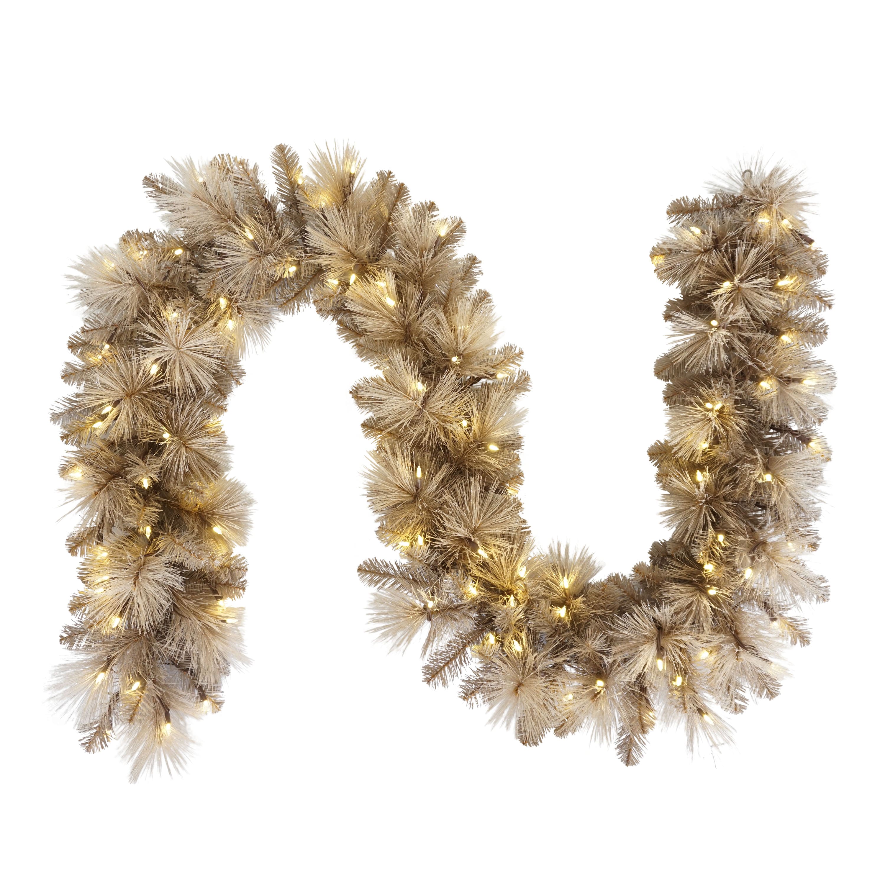 9ft. Pre-Lit Tan Artificial Garland with Incandescent Lights