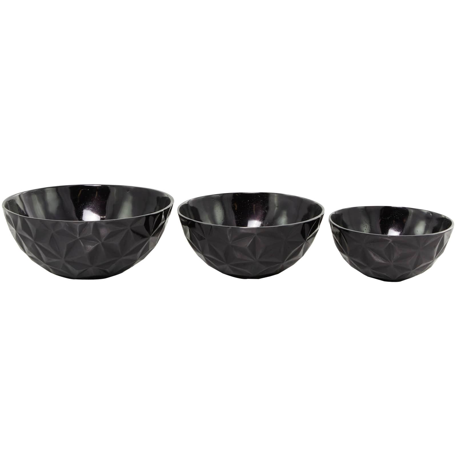 Metal Faceted Decorative Bowl Set