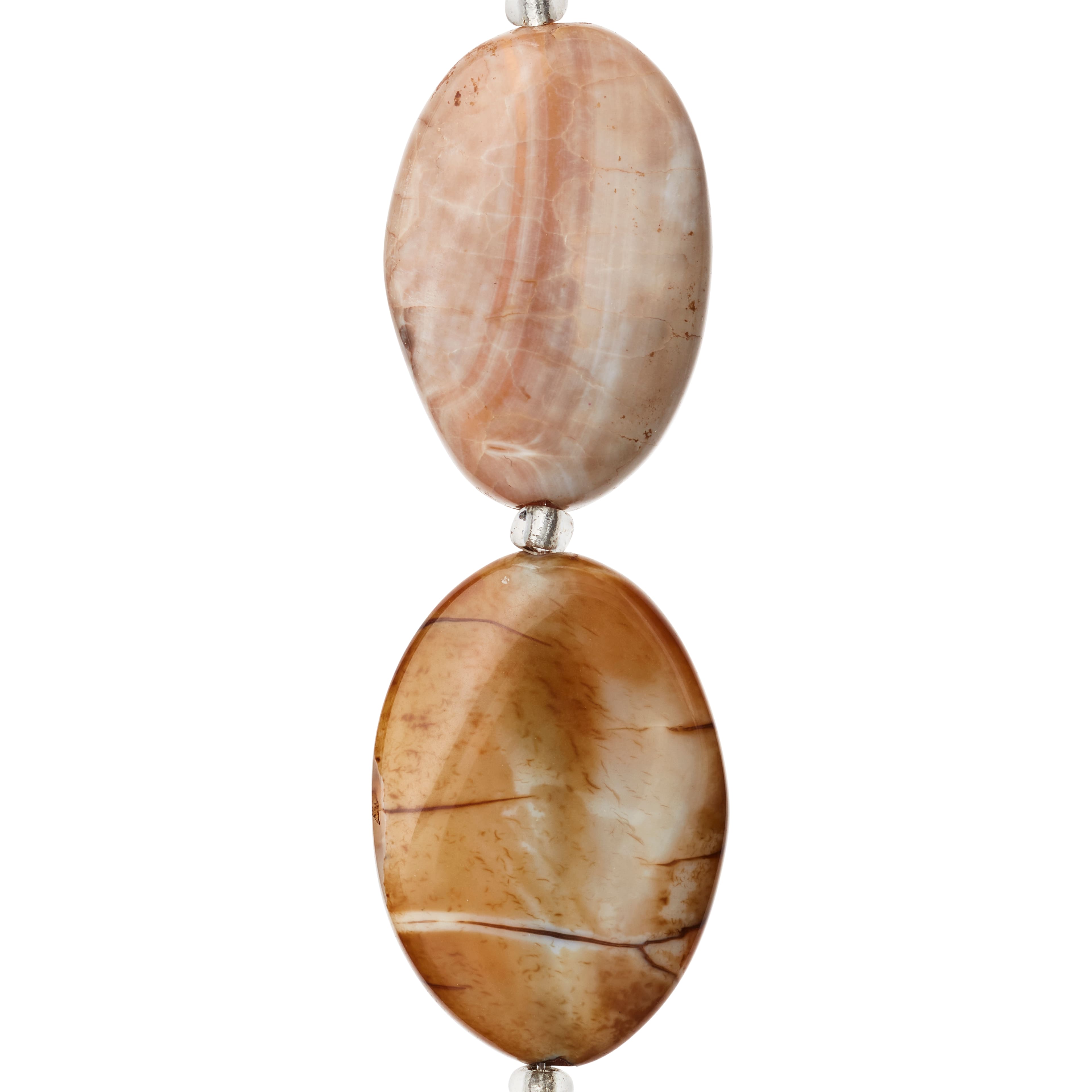 12 Pack: Amber Crackled Agate Oval Beads, 30mm by Bead Landing™