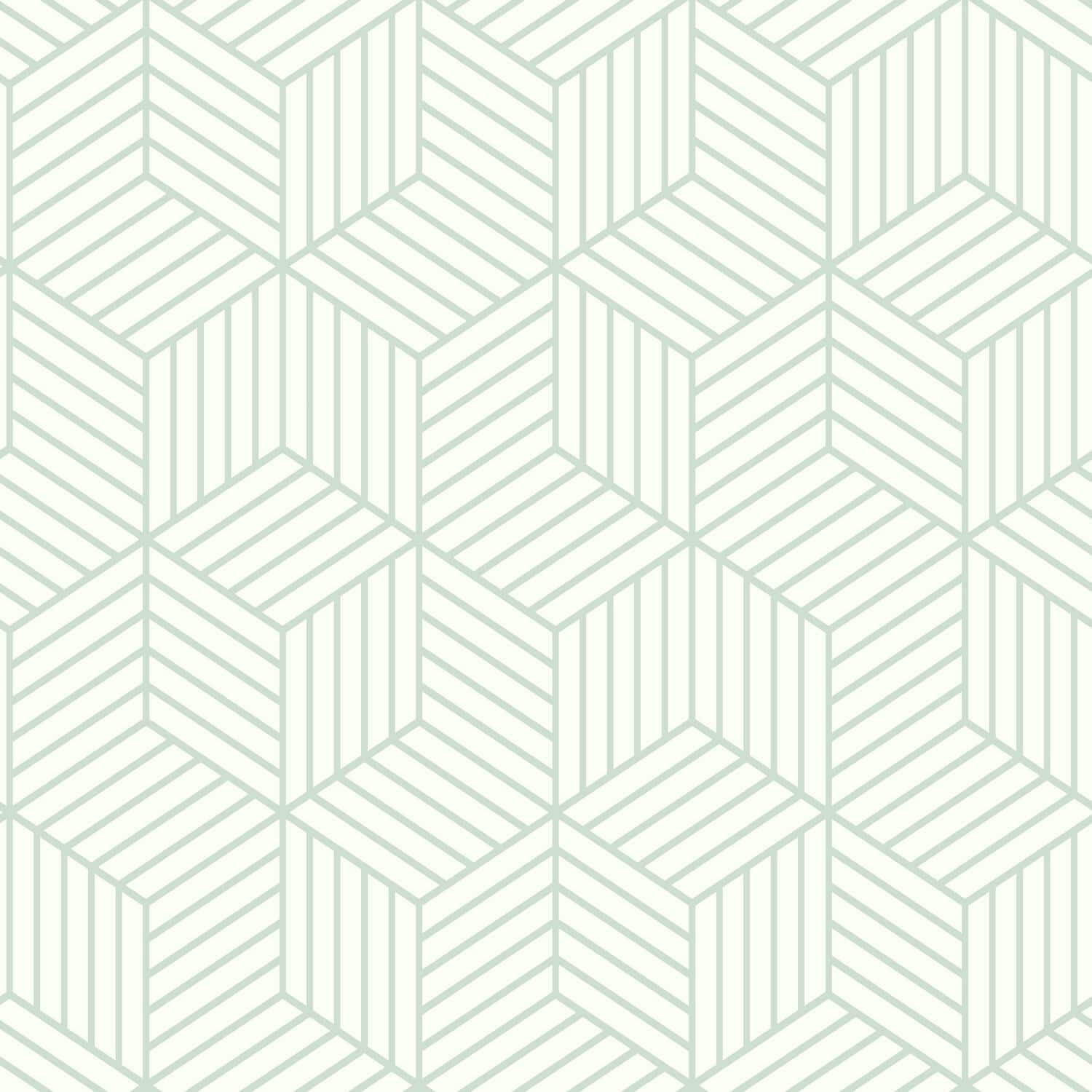 RoomMates Striped Green & White Hexagon Peel & Stick Wallpaper