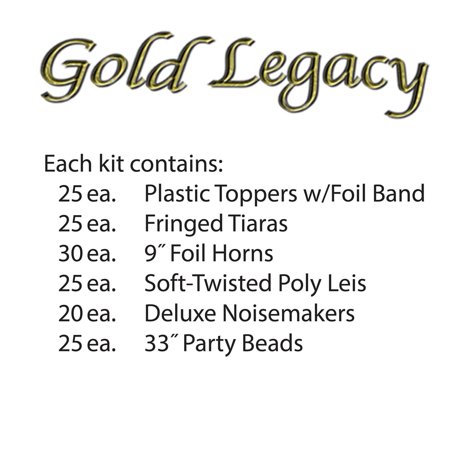Beistle Black & Gold New Year Legacy Party Favor Kit for 50