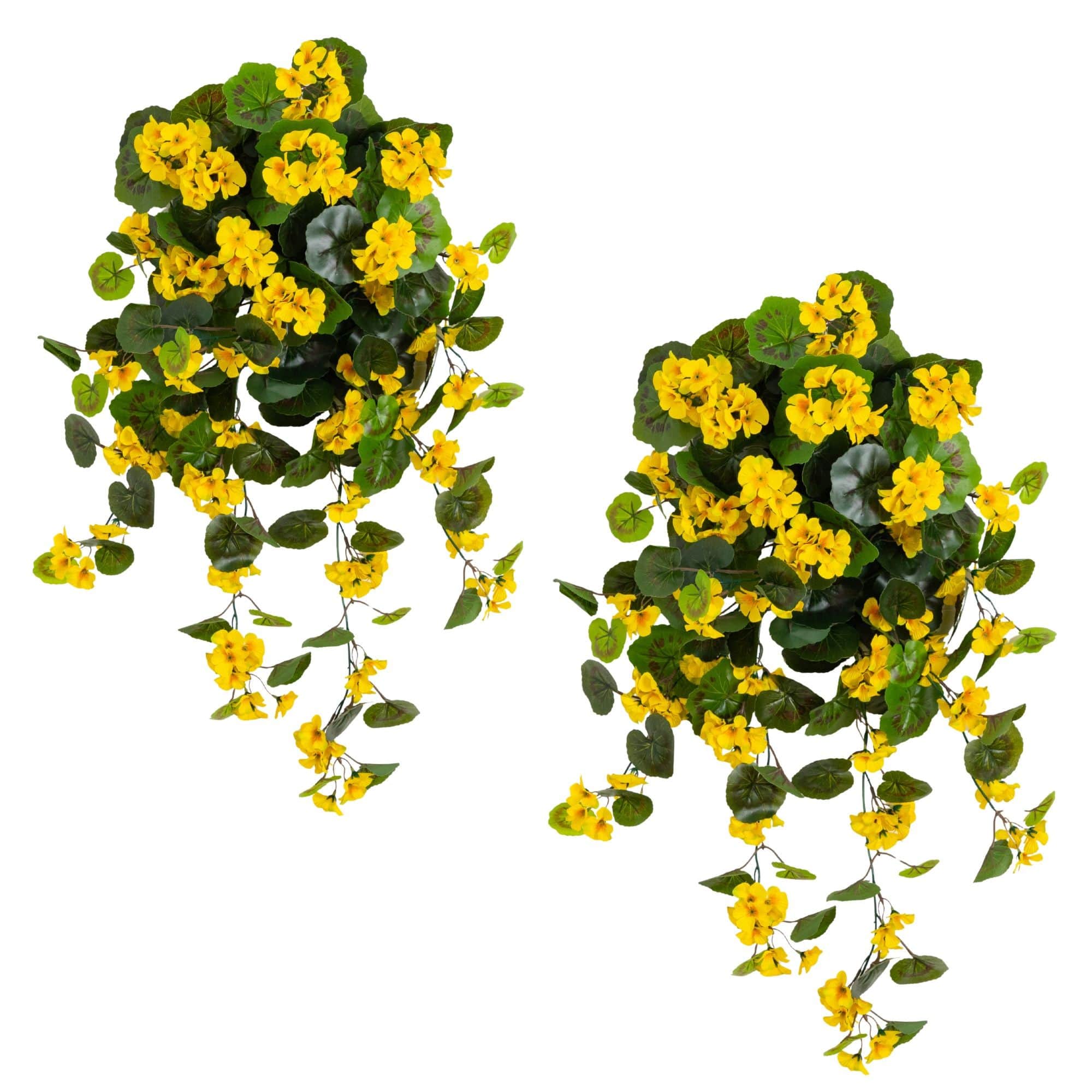 Michaels, 29" UV Resistant Artificial Geranium Hanging Plants, 2ct. – Category: Potted Plants