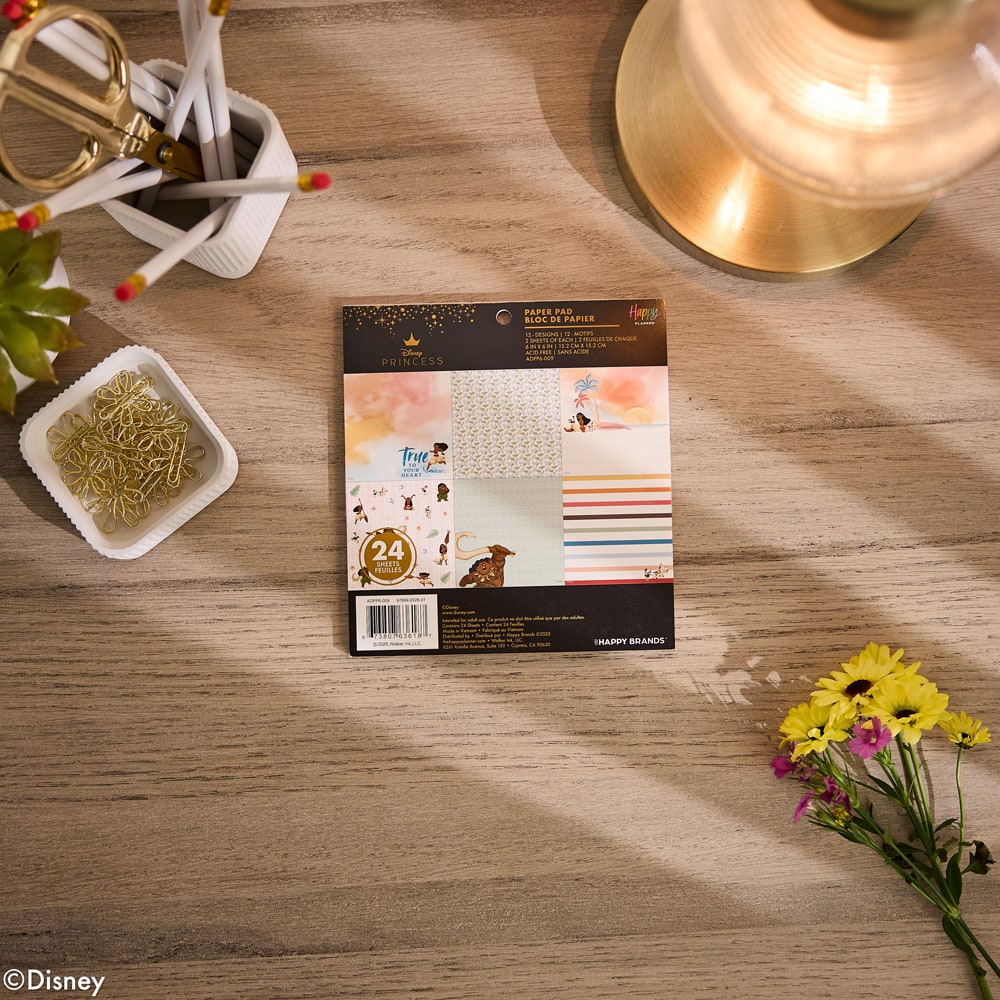 The Happy Planner® Disney© Moana 6" x 6" Scrapbooking Paper Pad, 24 Sheets