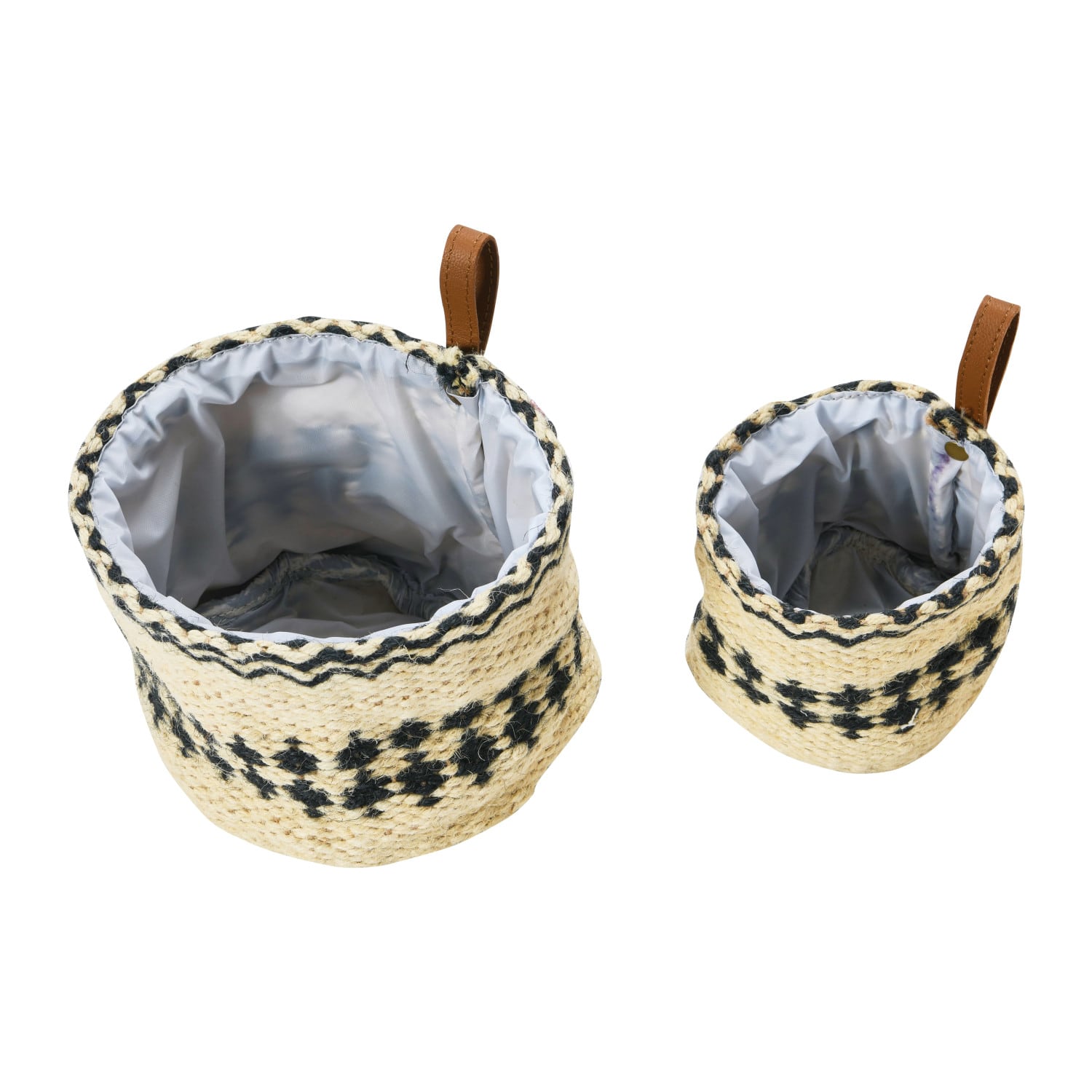 Hello Honey® Black & Cream Woven Jute Basket with Liner Set