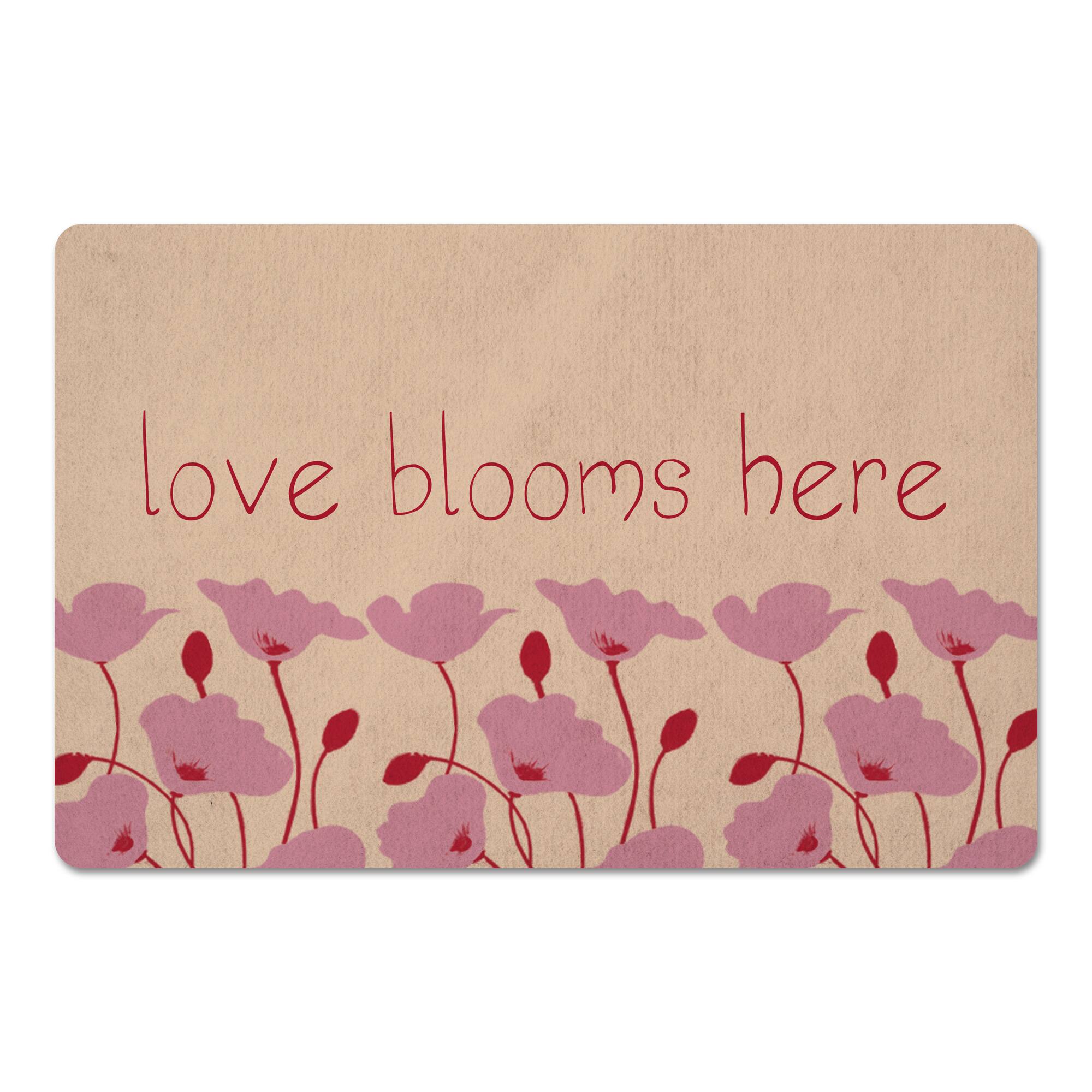 Love Blooms Here Floor Mat