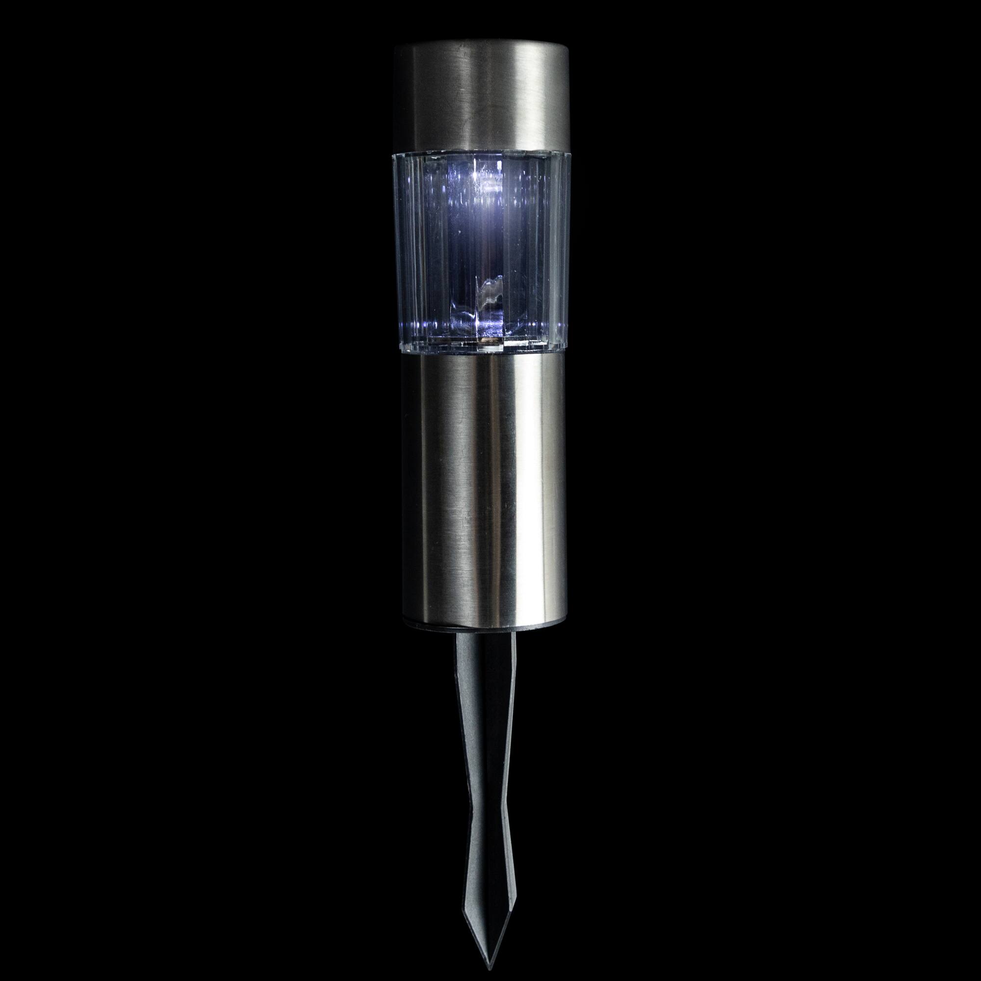 10" Silver Solar Powered LED Pathway Markers, 6ct.