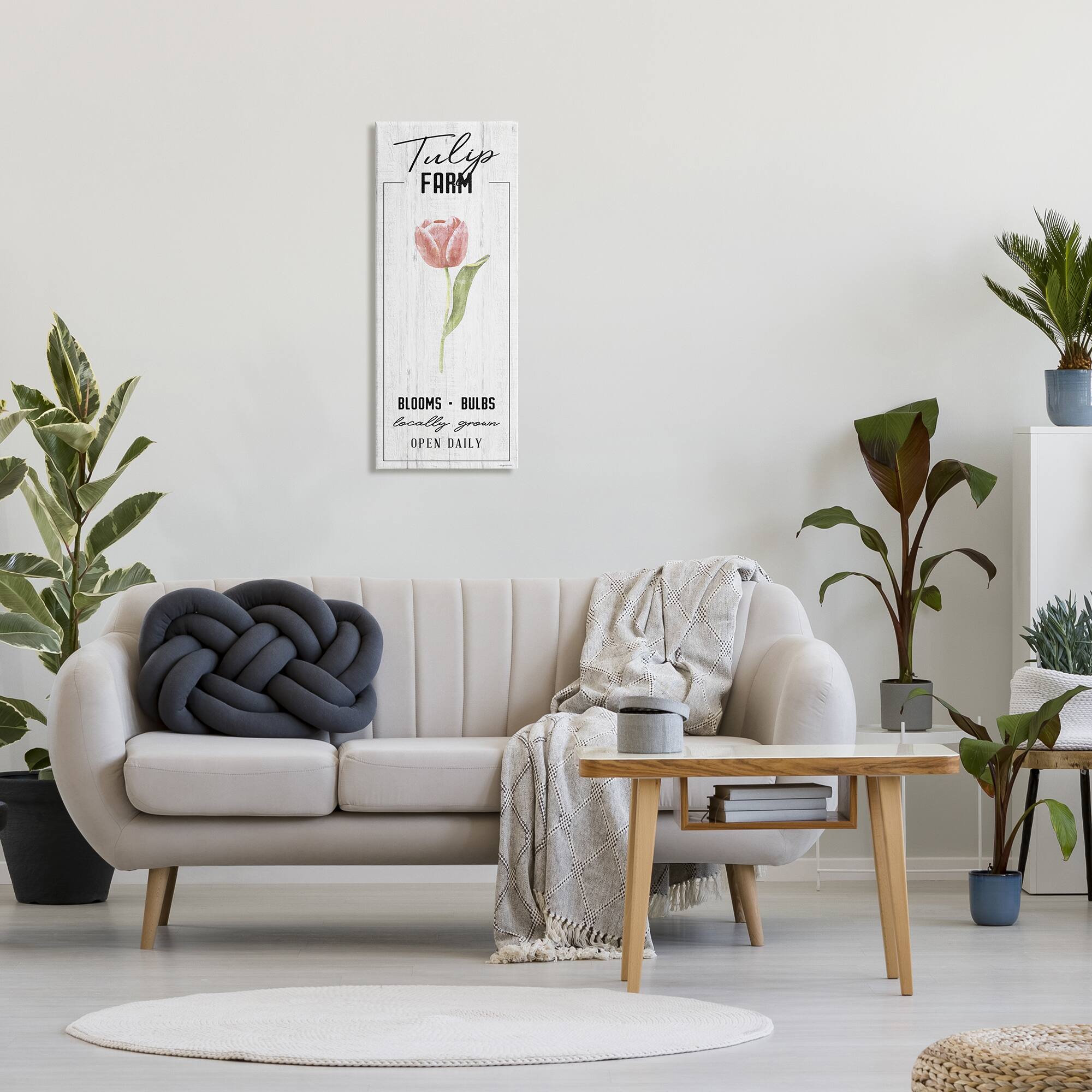 Stupell Industries Tulip Farm Pink Country Floral Locally Grown Blooms Canvas Wall Art