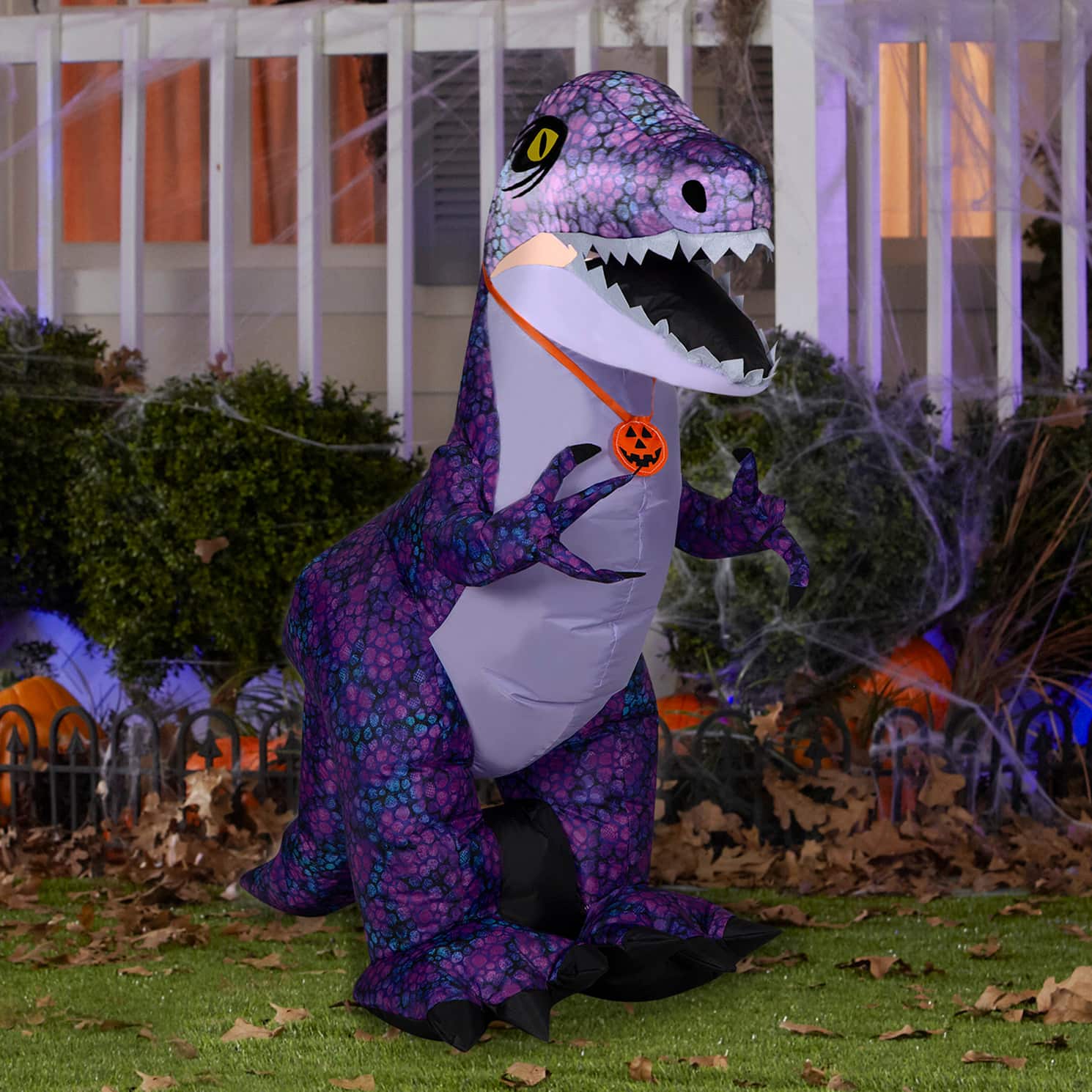 3.5ft. Airblown® Inflatable Halloween Purple Dinosaur with LED Lights