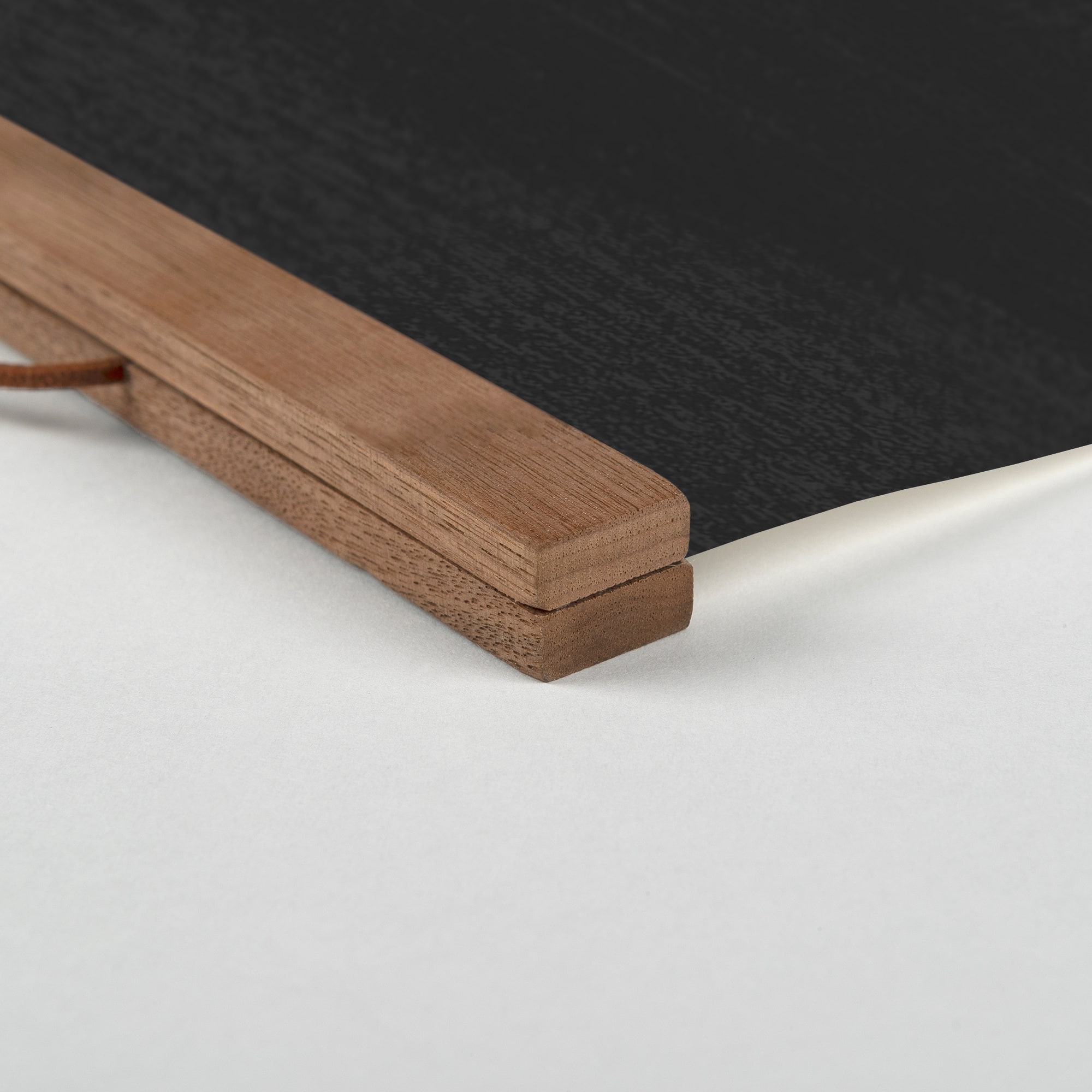 Black and White Greenery 16" x 24" Teak Hanging Canvas - Set of 2