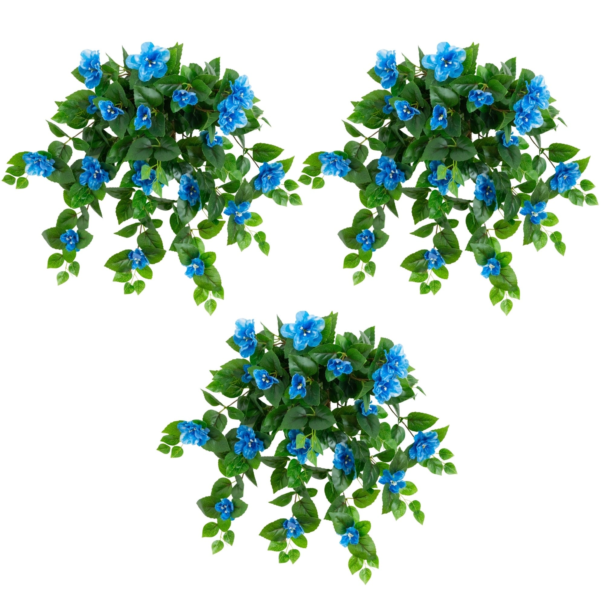 24" UV Resistant Artificial Azalea Hanging Plants, 3ct.