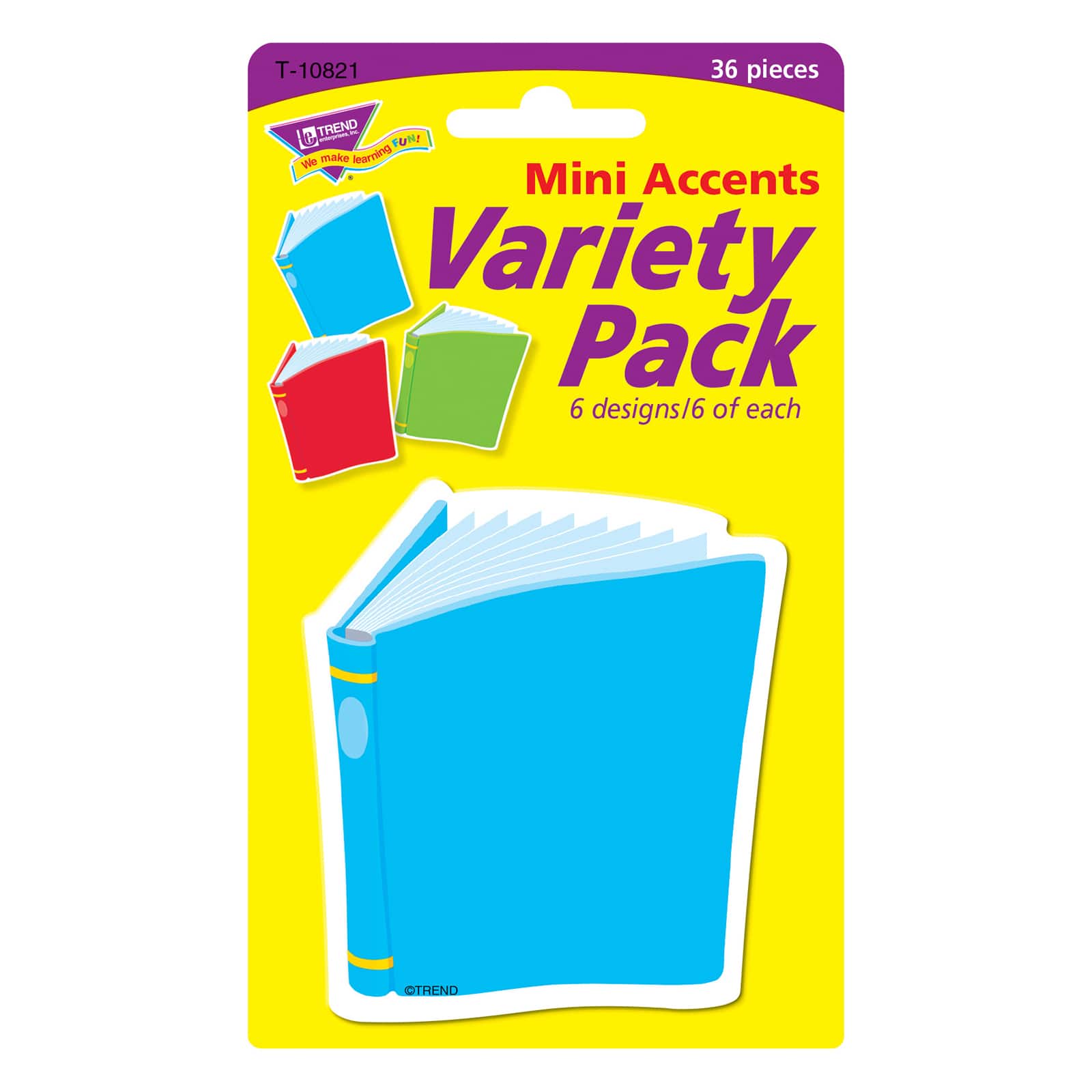 Trend Bright Books Mini Accents Variety Pack, 6 Packs of 36