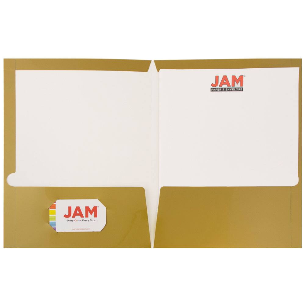 JAM Paper Laminated 2-Pocket Glossy Folders, 50ct.