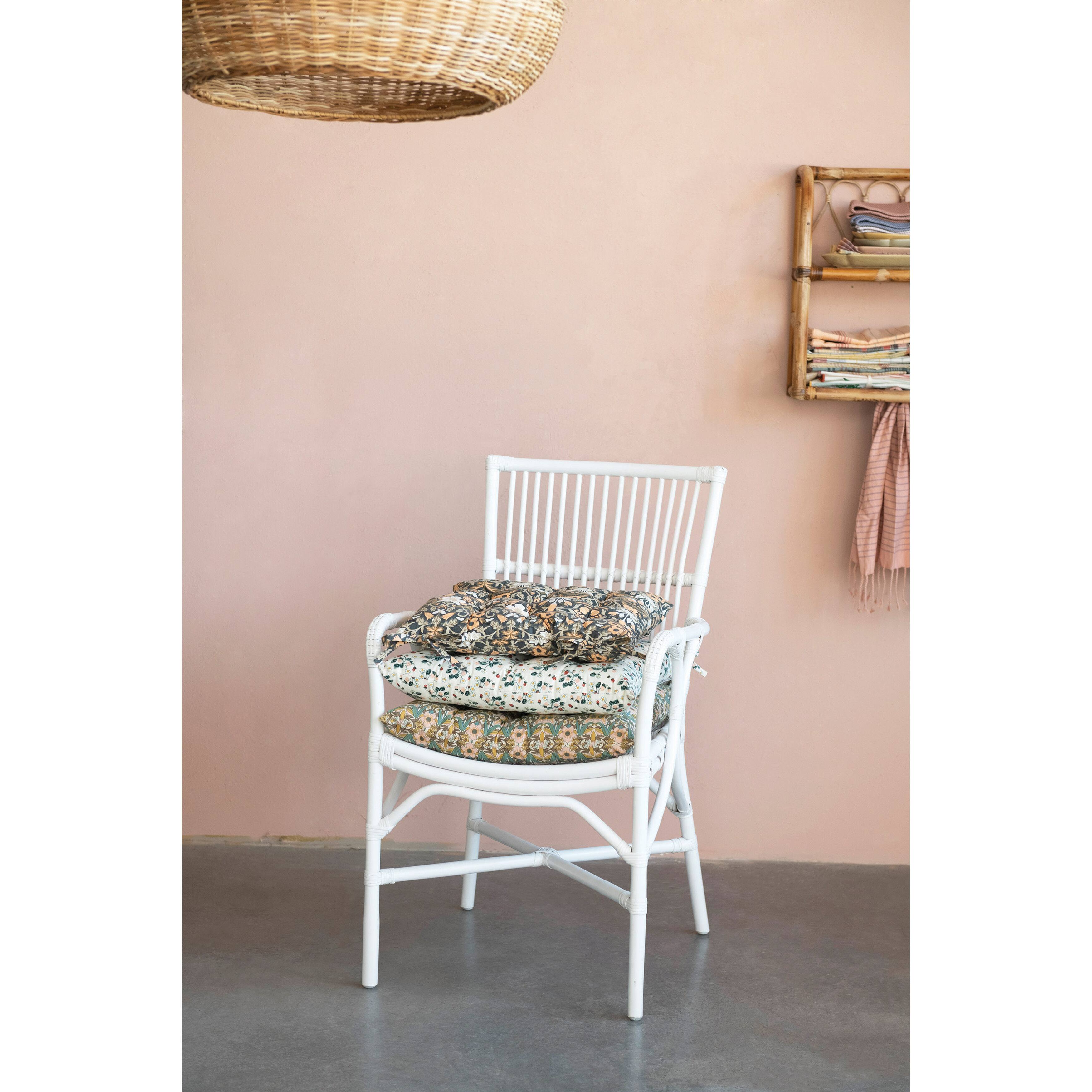 Hello Honey® Strawberry Floral Pattern Cotton Printed Chair Cushion