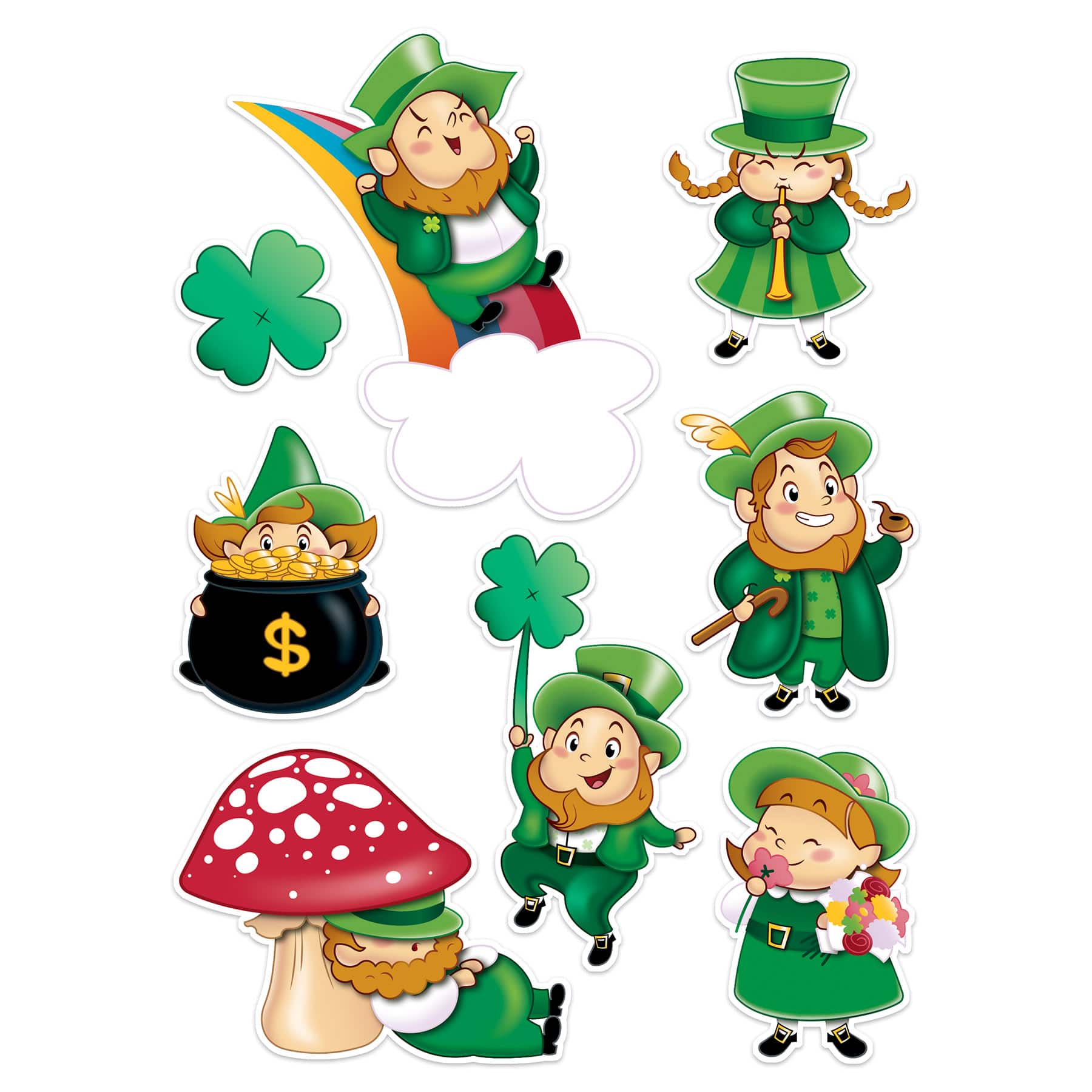 Beistle Leprechaun & Shamrock Sticker Packs, 4ct.