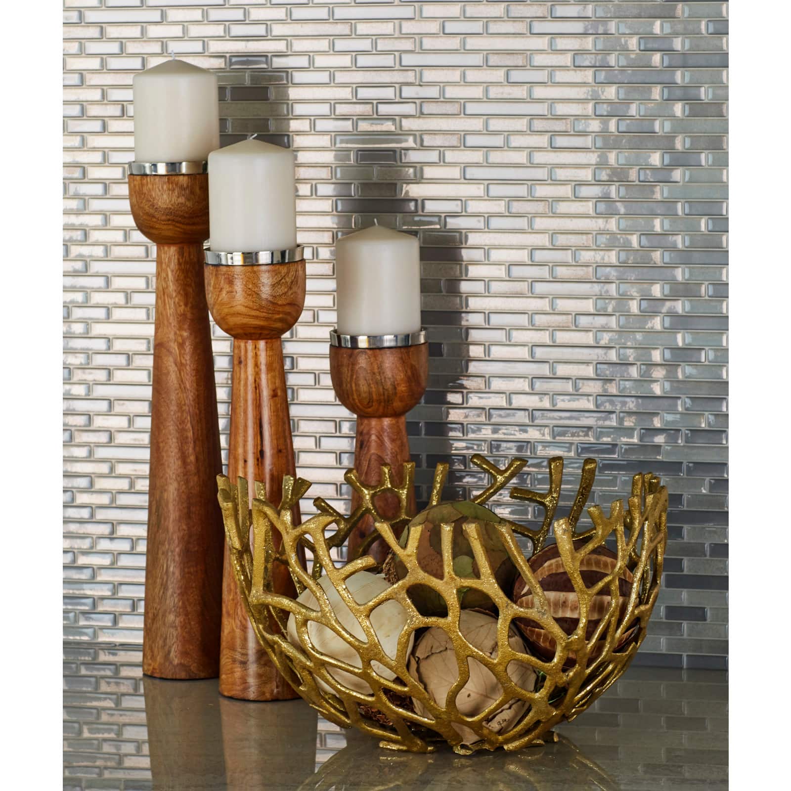 Aluminum Coastal Decorative Bowl Set