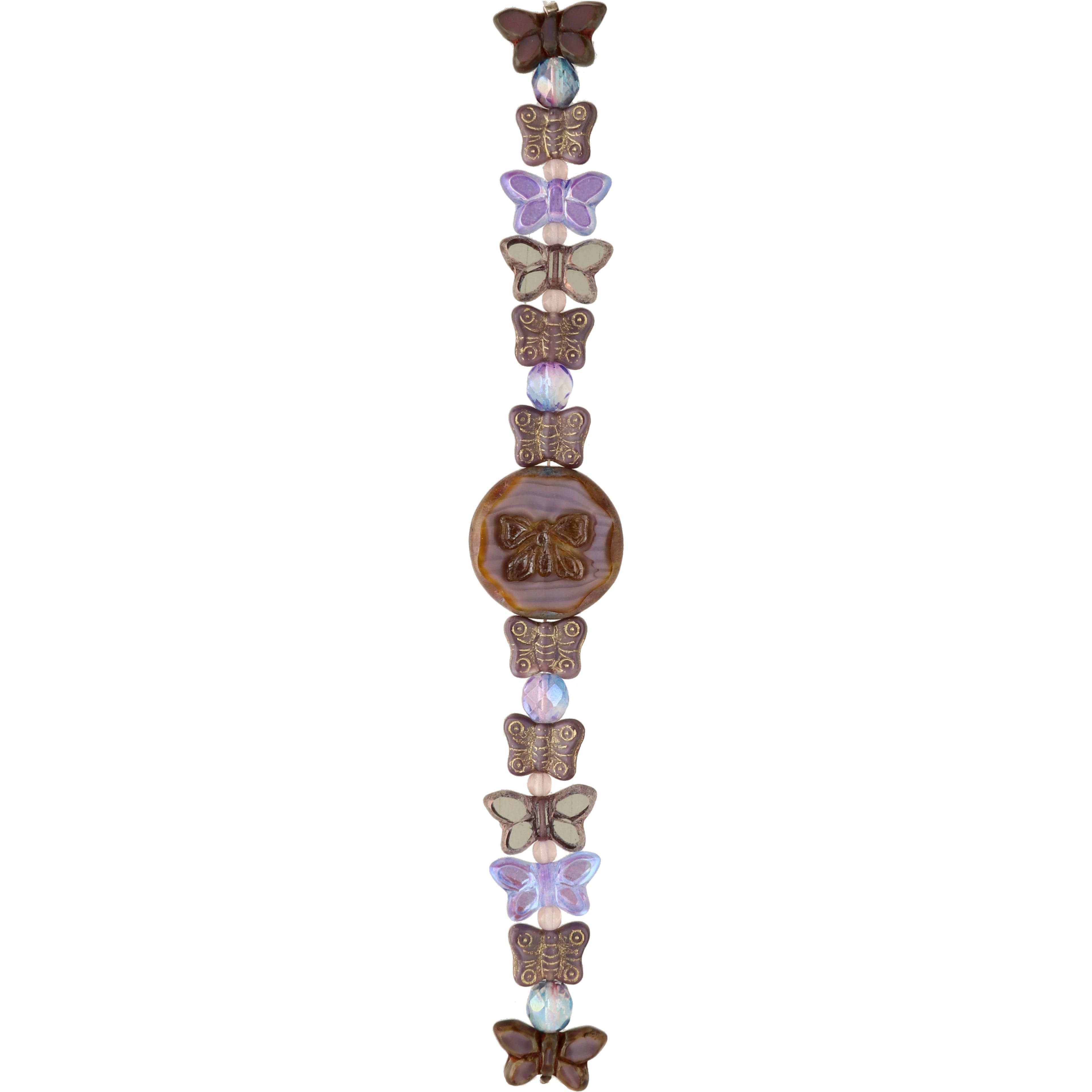 6 Pack: Purple Czech Glass Butterfly Bead Mix by Bead Landing™
