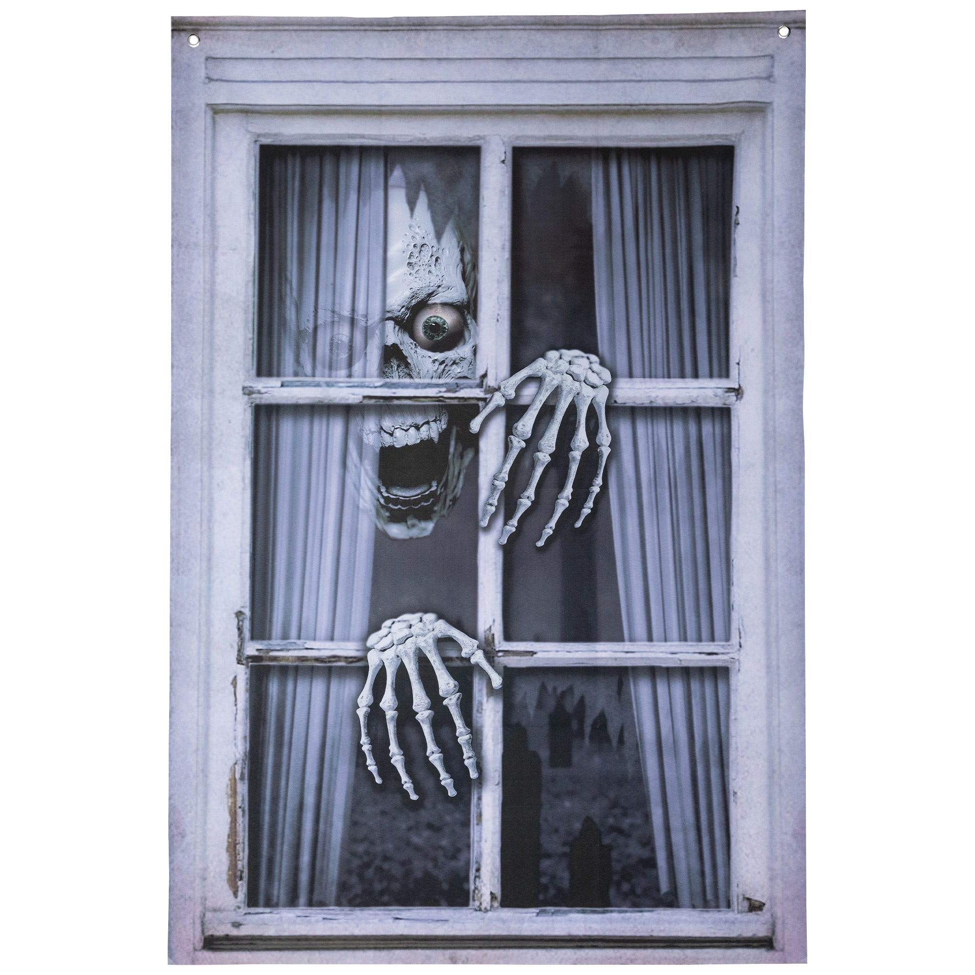 46" Scary Skeleton Window Cover Halloween Decoration